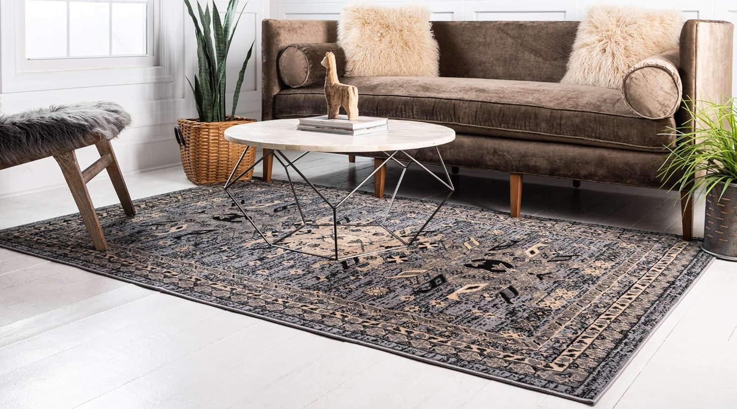 Unique Loom 9' 0 x 12' 0 Gray Taftan Oasis Area Rug