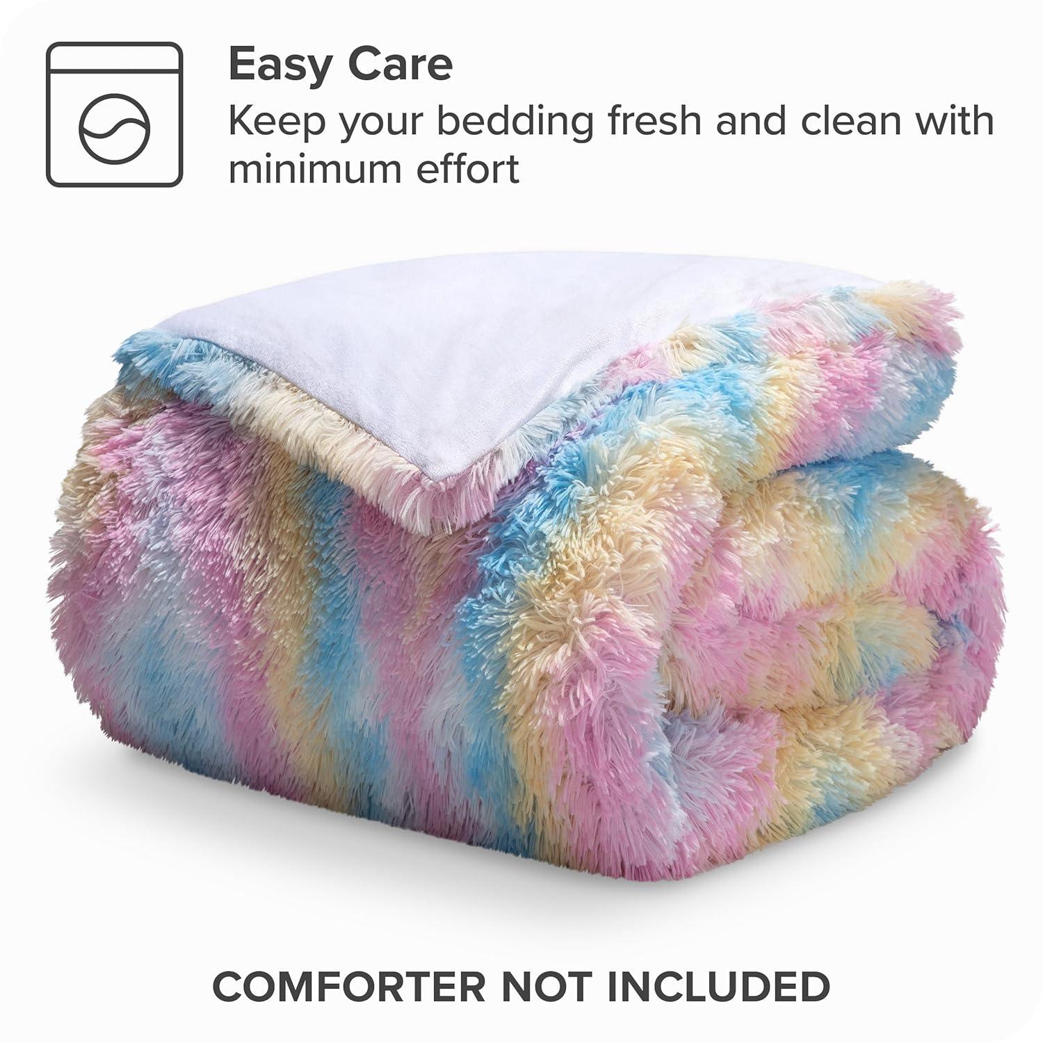 Multi Tie-Dye Twin/Twin XL Shaggy Duvet Cover by Bare Home