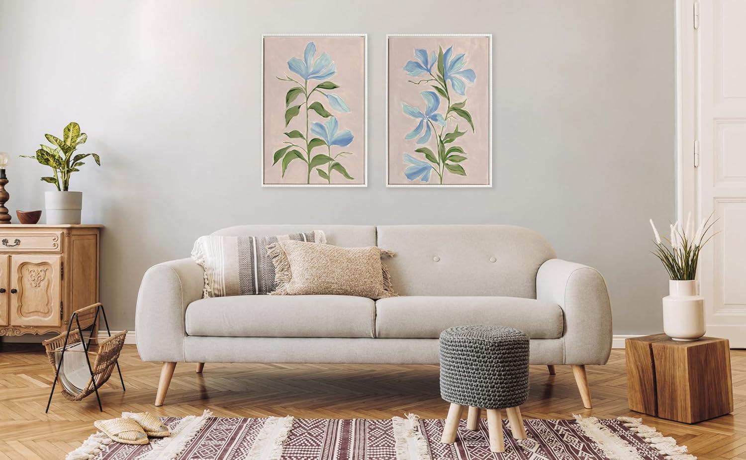 Kate & Laurel All Things Decor (Set of 2) 23"x33" Sylvie Beaded Elegant Spring II and III Framed Canvas Arts by Nikita Jariwala White