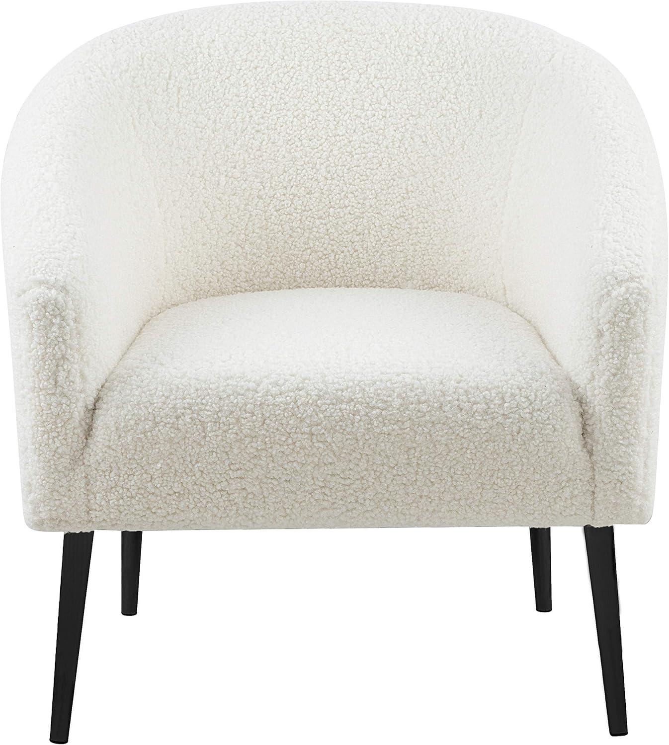 Meridian Furniture Barlow Faux Sheepskin Fur Accent Chair with Gold Legs