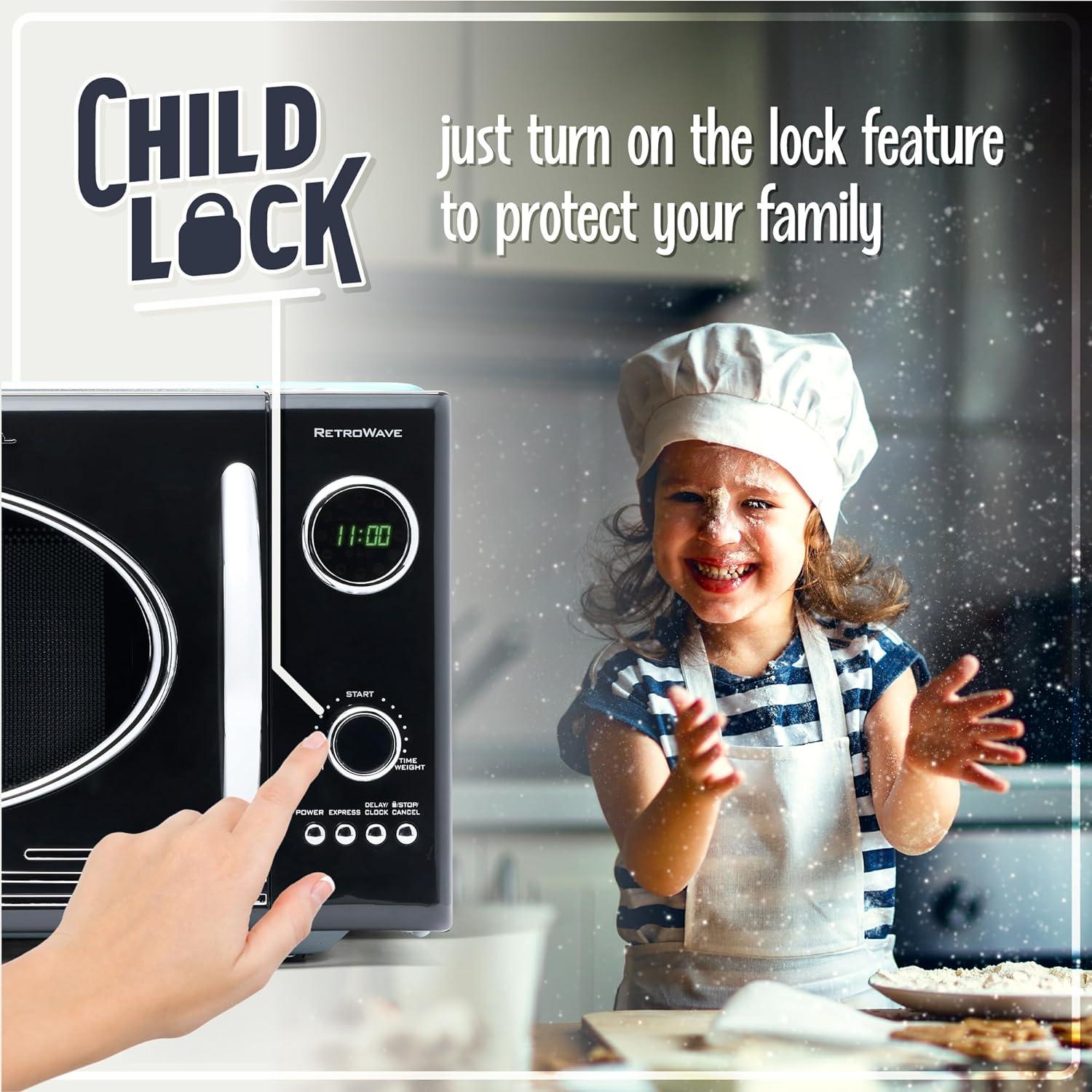 Nostalgia Retro 19" 0.9 cu ft. 800-Watt Countertop Microwave Oven