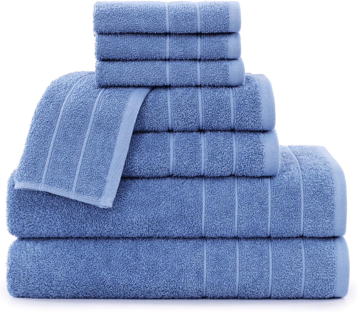 Cerulean Blue 8-Piece Cotton Towel Set