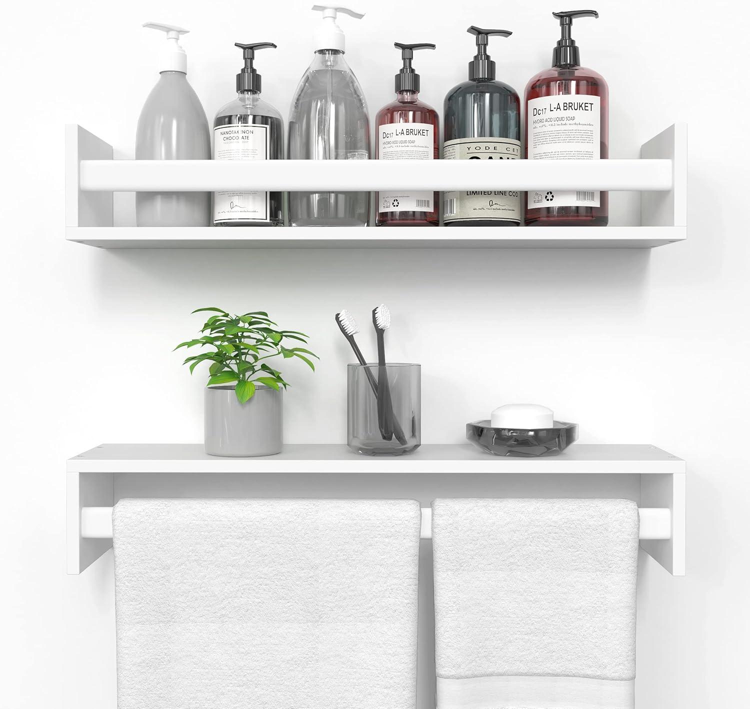 Ballucci Rigga 16" Floating Shelves with Front Bar (Set of 2)