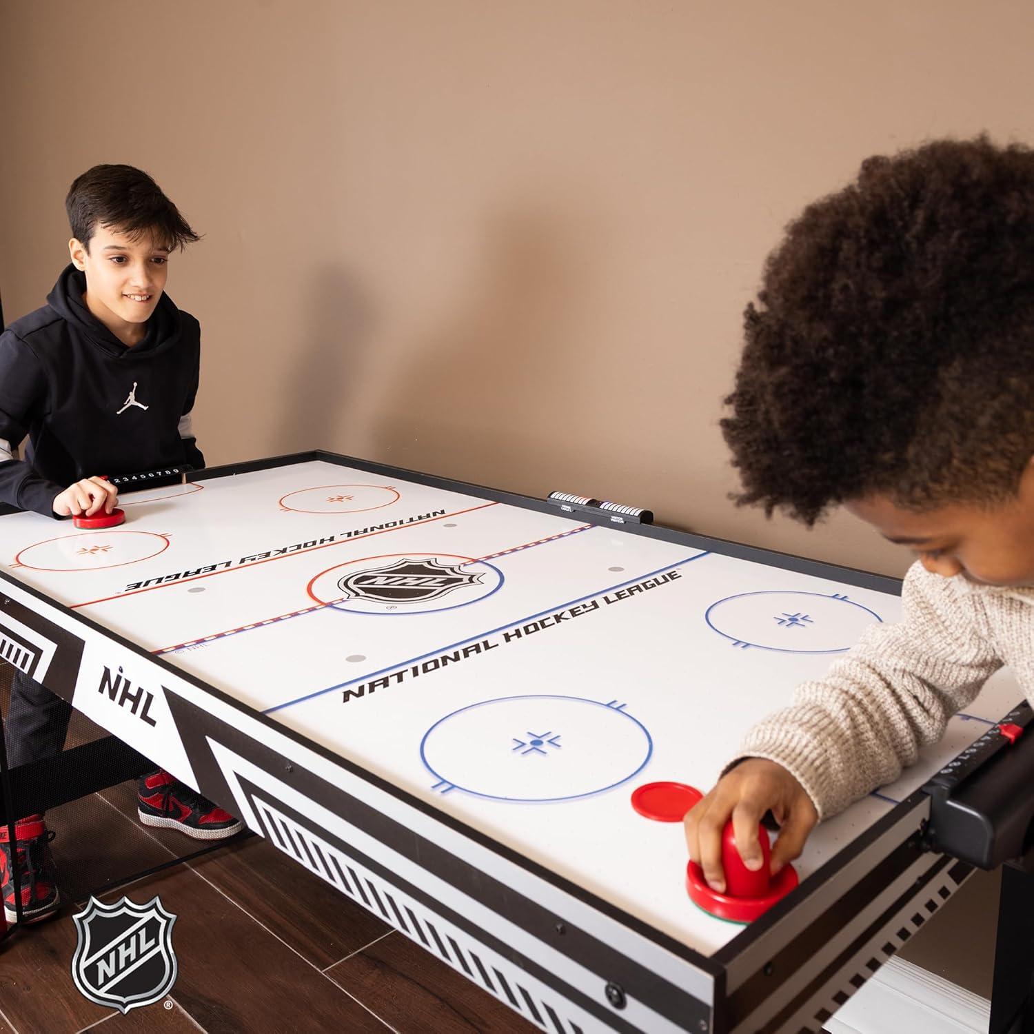 Nhl 60" Hat Trick 3-in-1 Hockey Table - Air, Knock & Knee Hockey - Air Powered, Includes Accessories