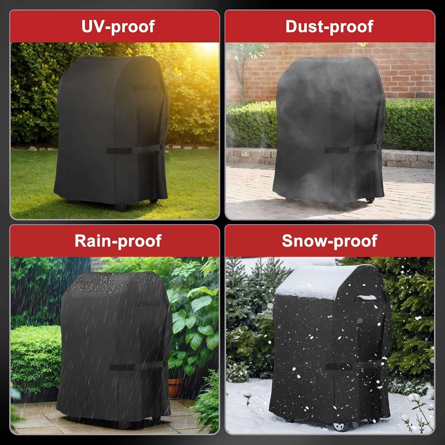 Heavy Duty Black Waterproof 40-Inch Grill Cover