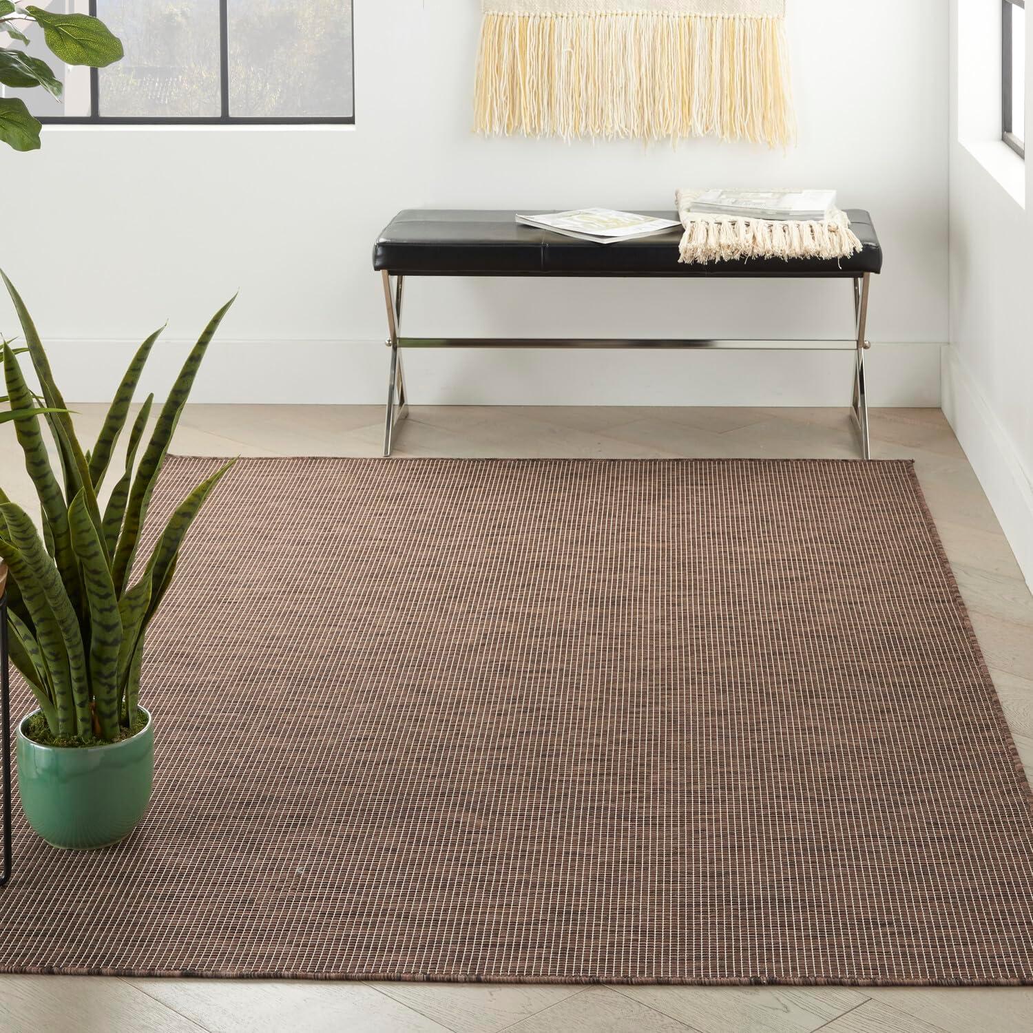 Ebern Designs Southwestern Machine Woven Polypropylene Indoor / Outdoor Area Rug in Natural