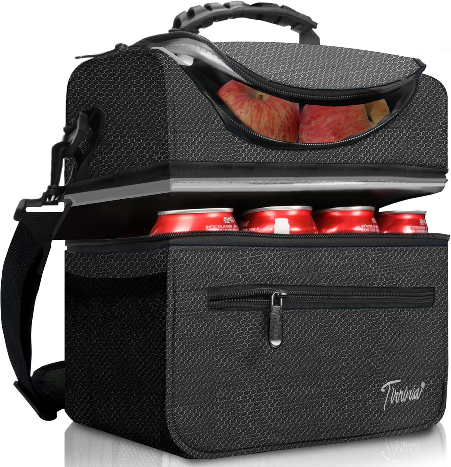Tirrinia Tirrinia 13L/20 Cans Lunch Bag, Insulated Leakproof Reusable Meal Prep Bento Box Cooler Tote