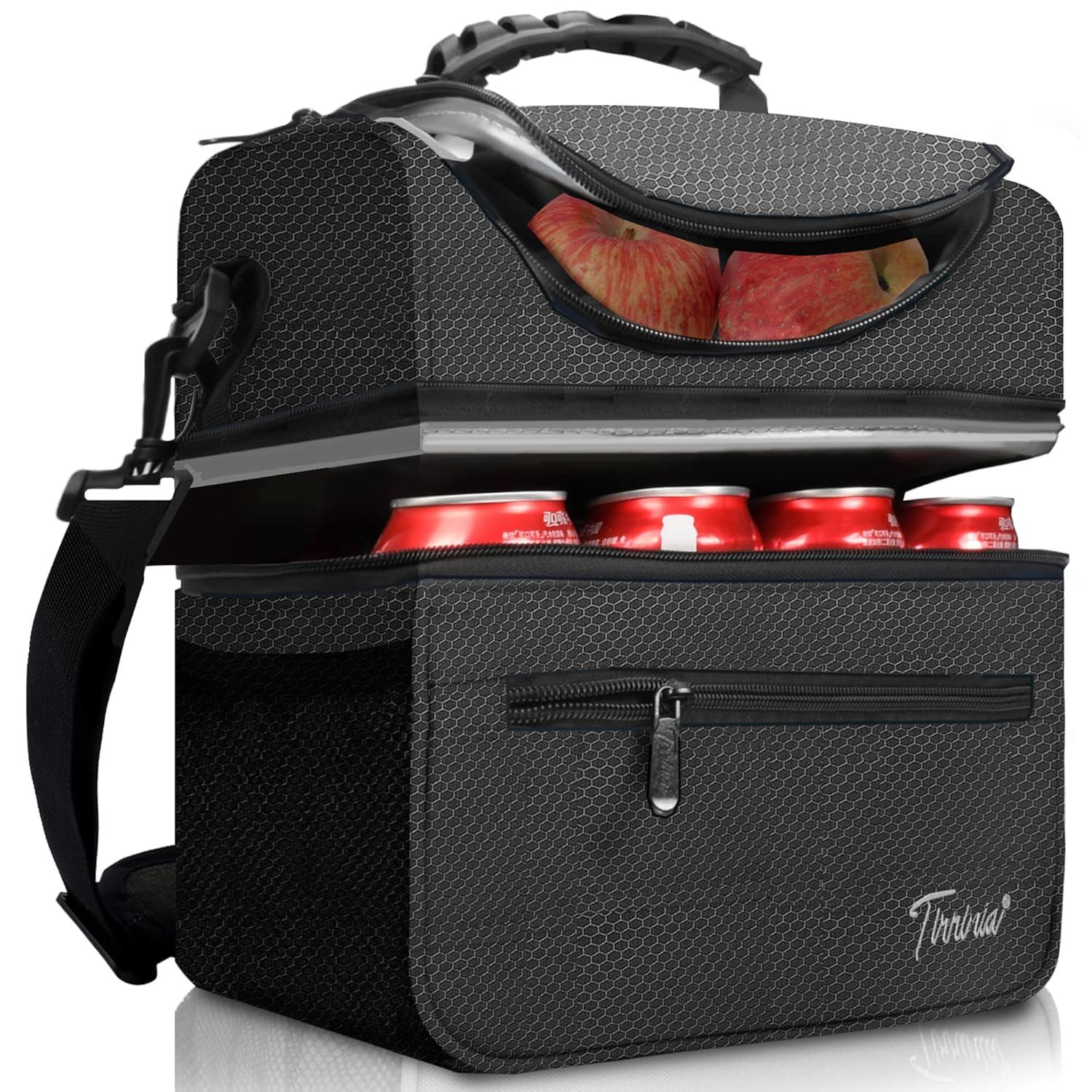 Tirrinia Tirrinia 13L/20 Cans Lunch Bag, Insulated Leakproof Reusable Meal Prep Bento Box Cooler Tote