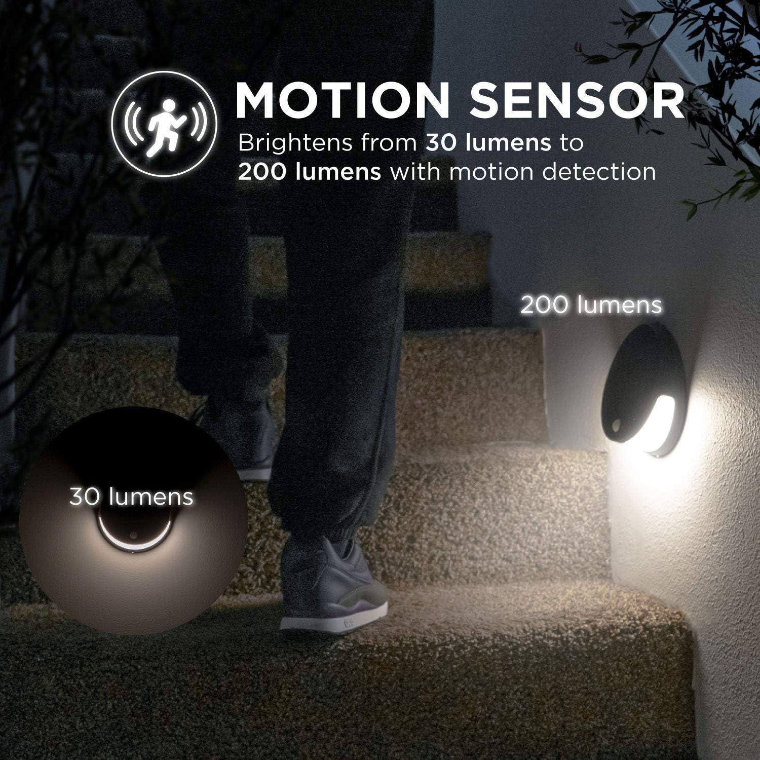 Home Zone Security Solar Down Light - Motion Sensor Wall Mount 3000K Solar Light, No Wiring Required (1-Pack)