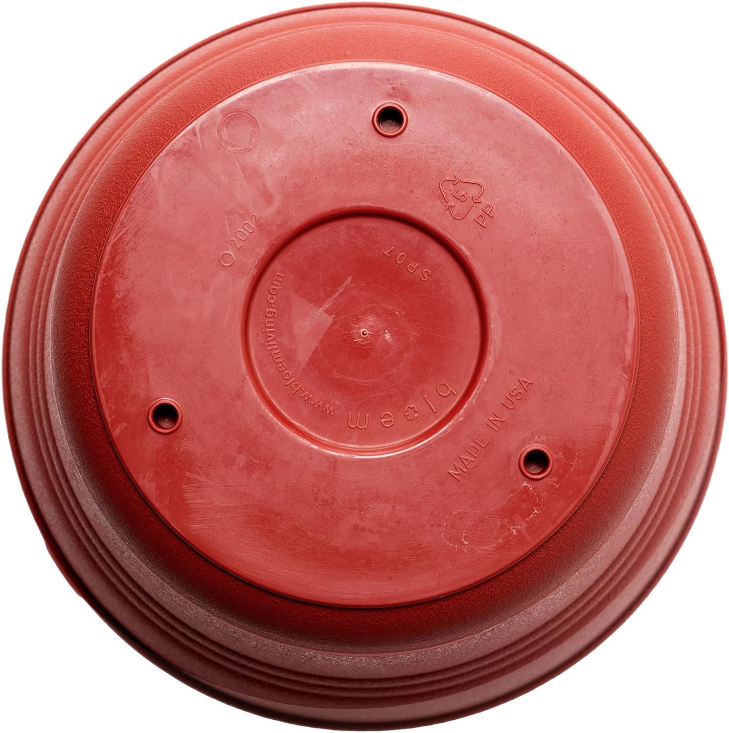 Saturn 10" Burnt Red Round Self-Draining Planter with Saucer