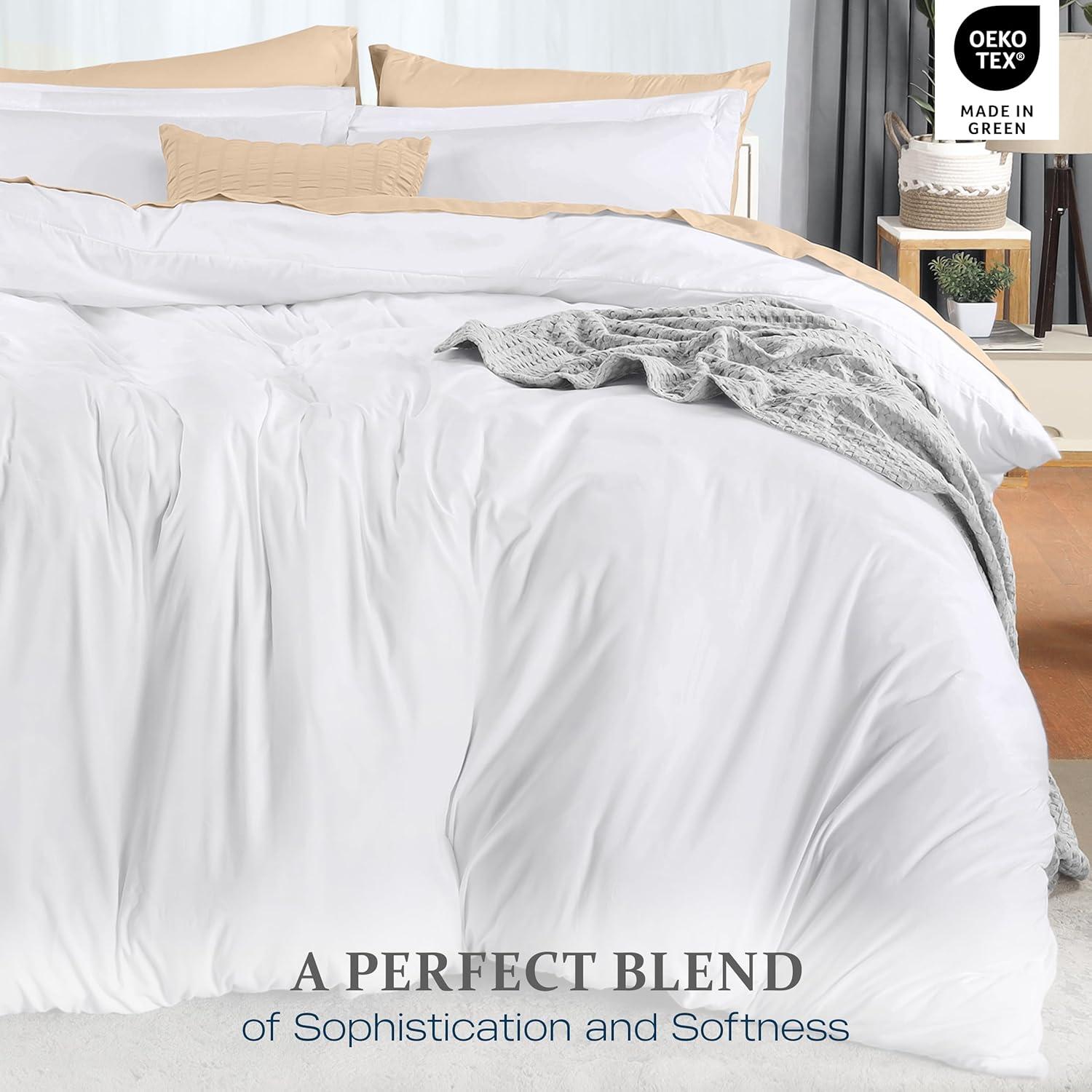 Utopia Bedding Duvet Cover Twin Size - 2 Piece with Zipper Closure - 1 Comforter Cover 68X90 Inches & 1 Pillow Sham 20X26 Inches (White) Comforter Not Included