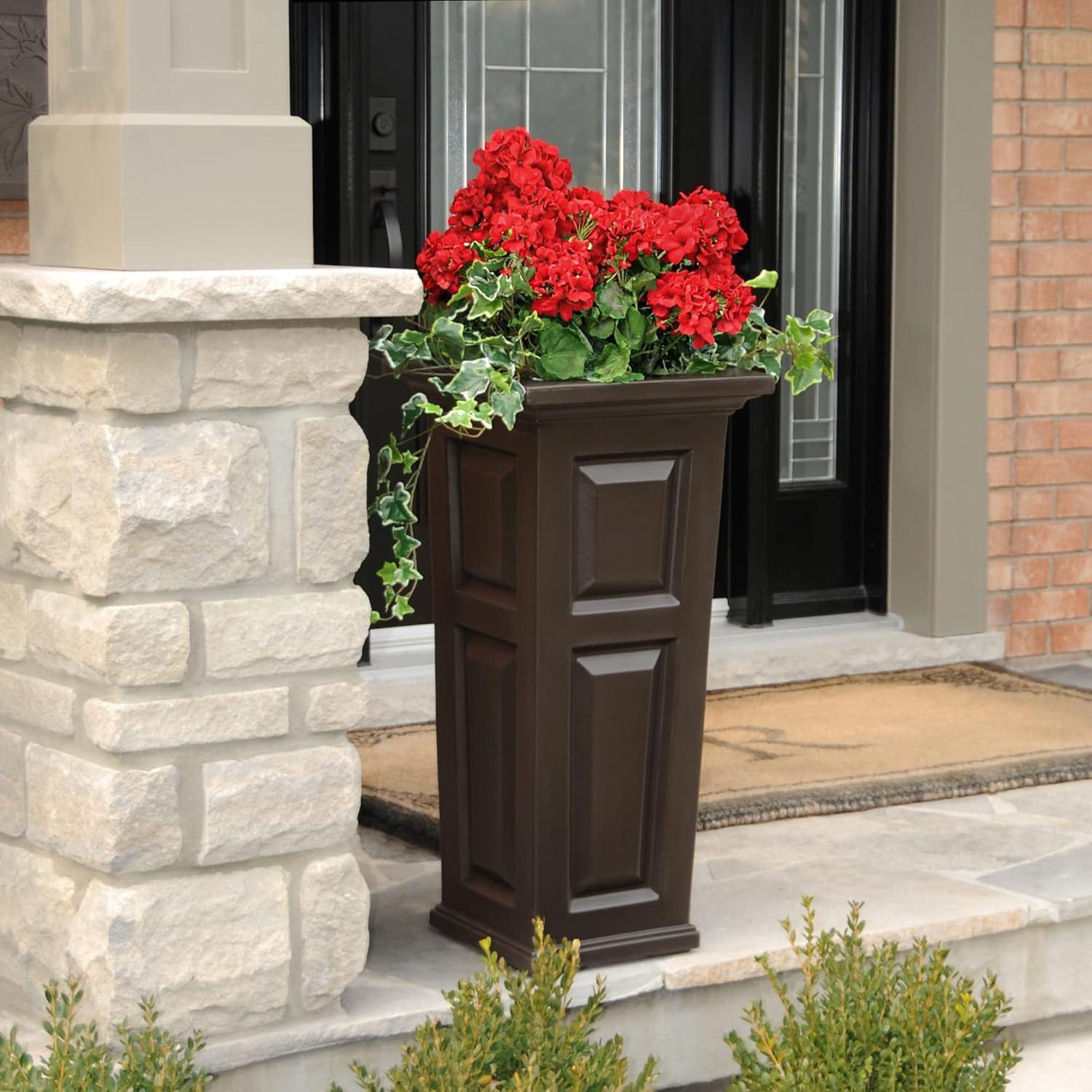 Espresso 32" Nantucket Tall Self-Watering Polyethylene Planter