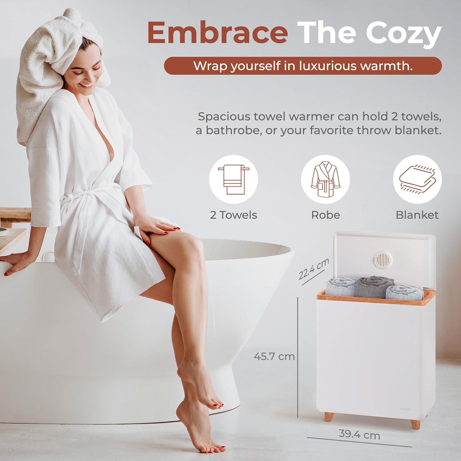 SereneLife 20L Large Capacity Towel Warmer Bucket - Stainless Steel with Aromatherapy Tablet SLTLR350