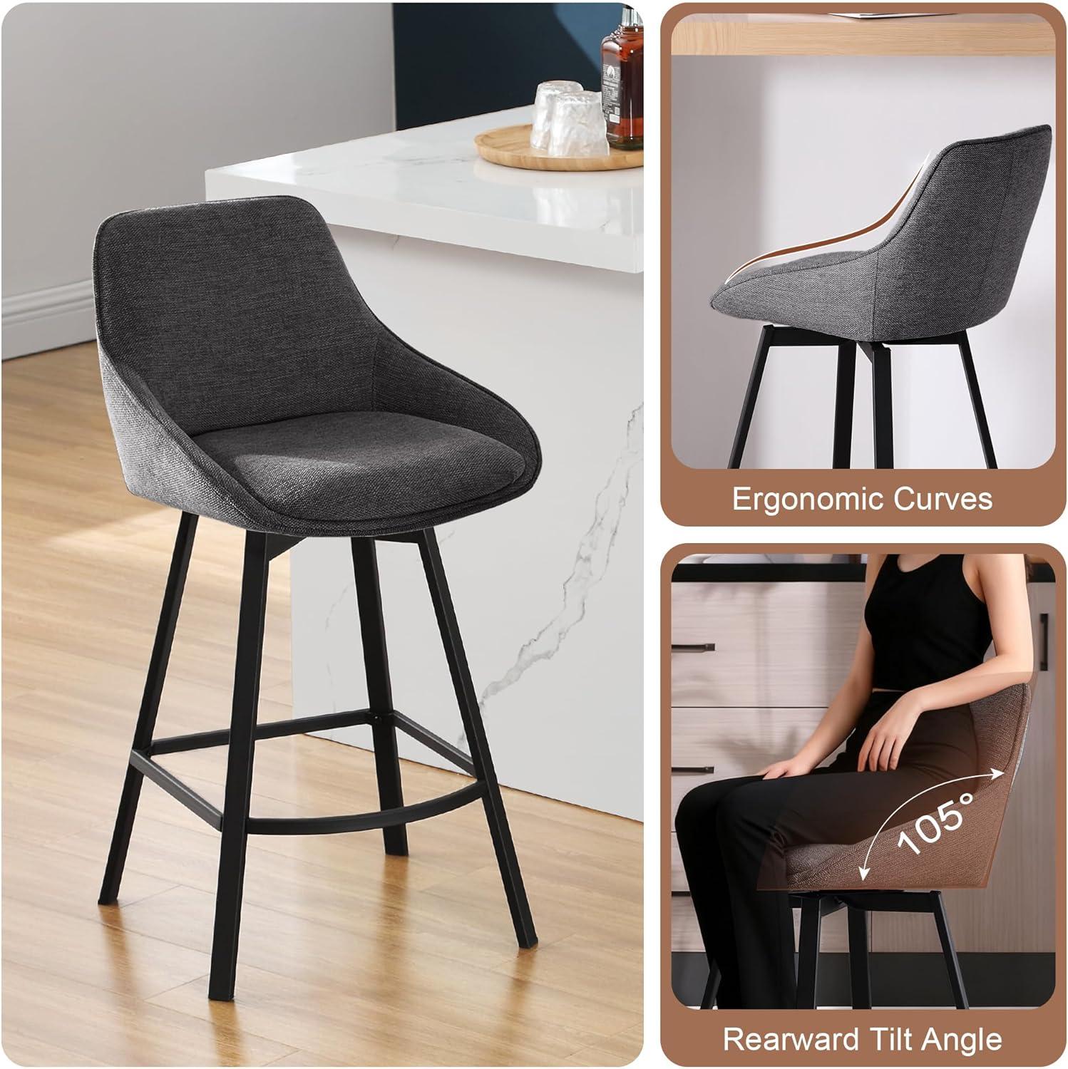 Corrigan Studio® Absalom Swivel 25.6'' Counter Stool (Set of 2)