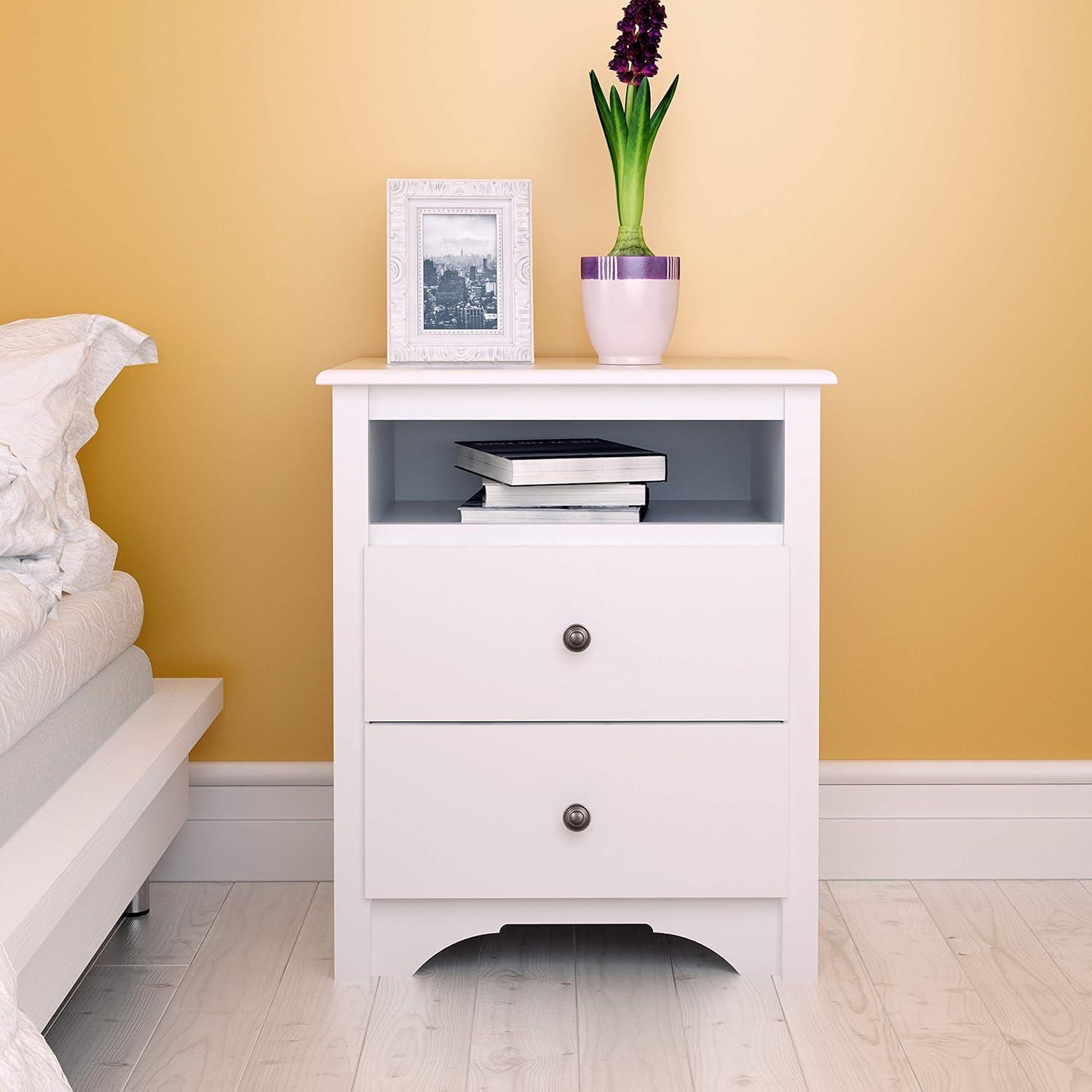 Tall 2 - Drawer Nightstand with Open Shelf - Prepac