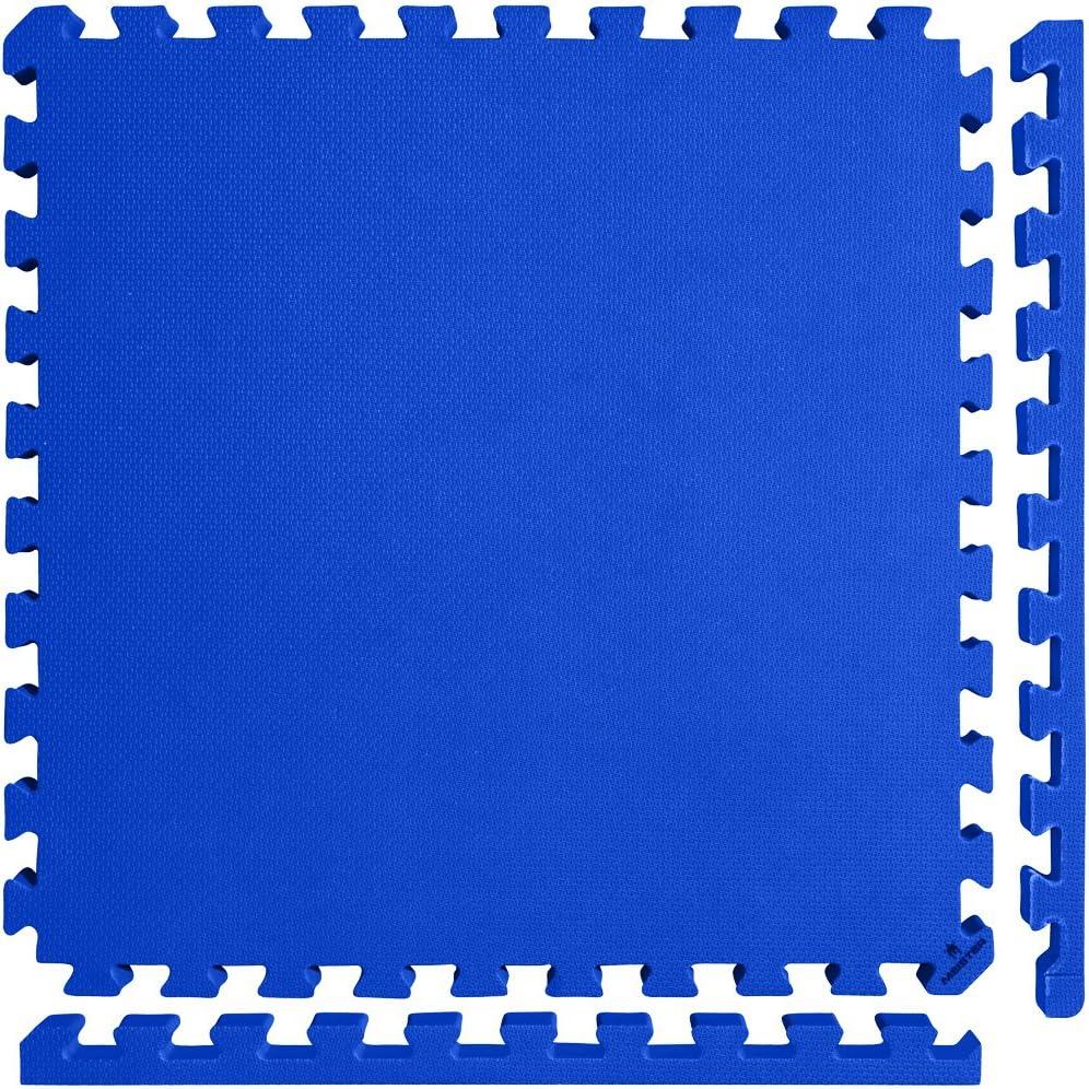 Meister X-Thick 1.5" Interlocking 16 Tiles Gym Floor Mat - Blue