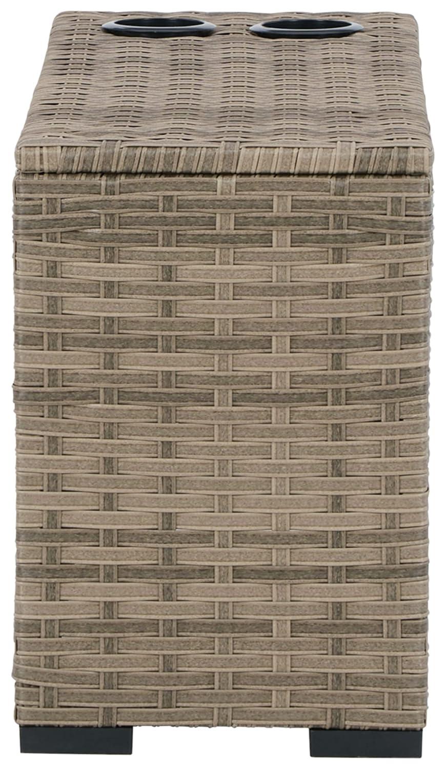 Signature Design by Ashley Contemporary Calworth Outdoor Console, Beige