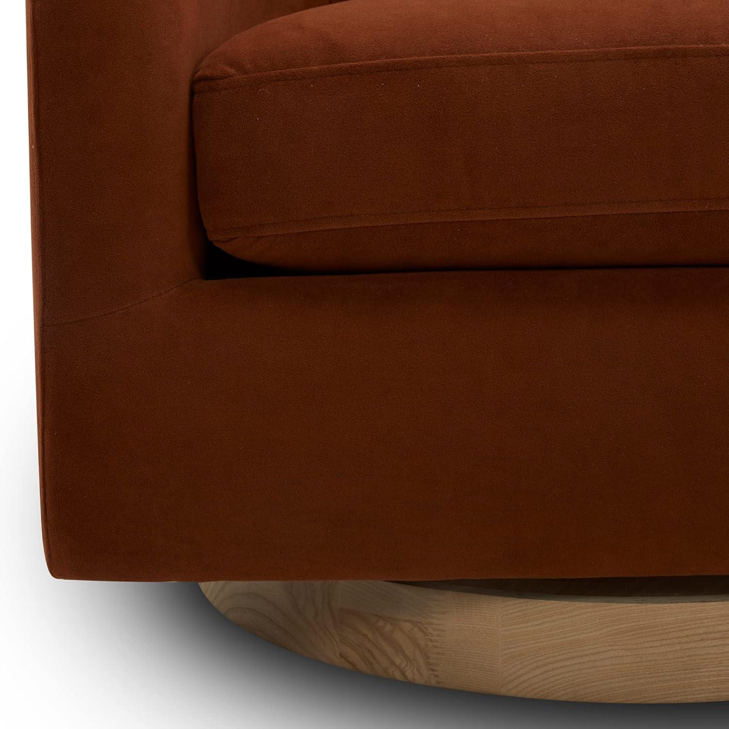 Nereus Dark Gray Fabric Swivel Accent Arm Chair with Wood Base