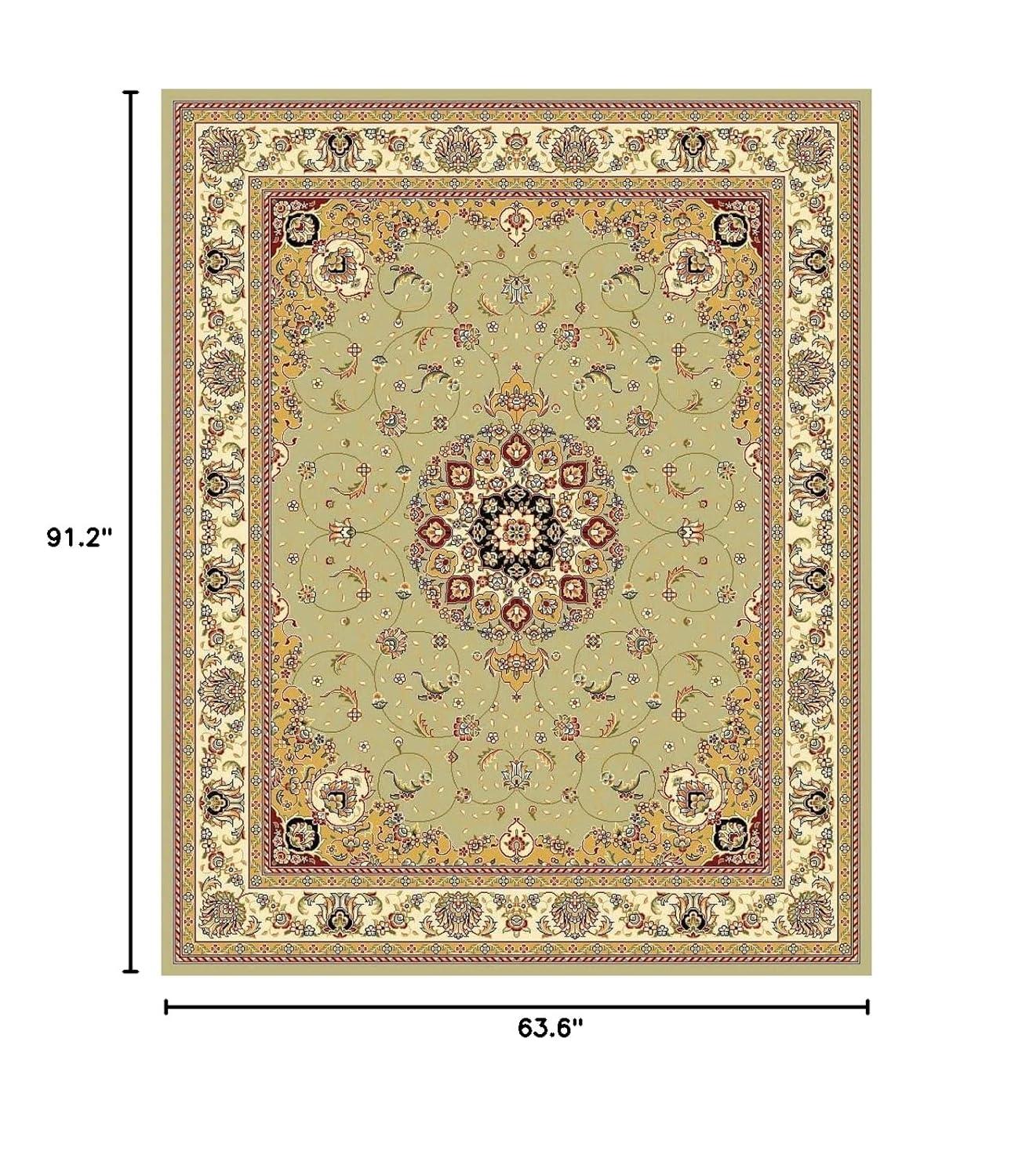 Lyndhurst LNH329 Power Loomed Area Rug - Sage/Ivory - 5'3"x7'6" - Safavieh.