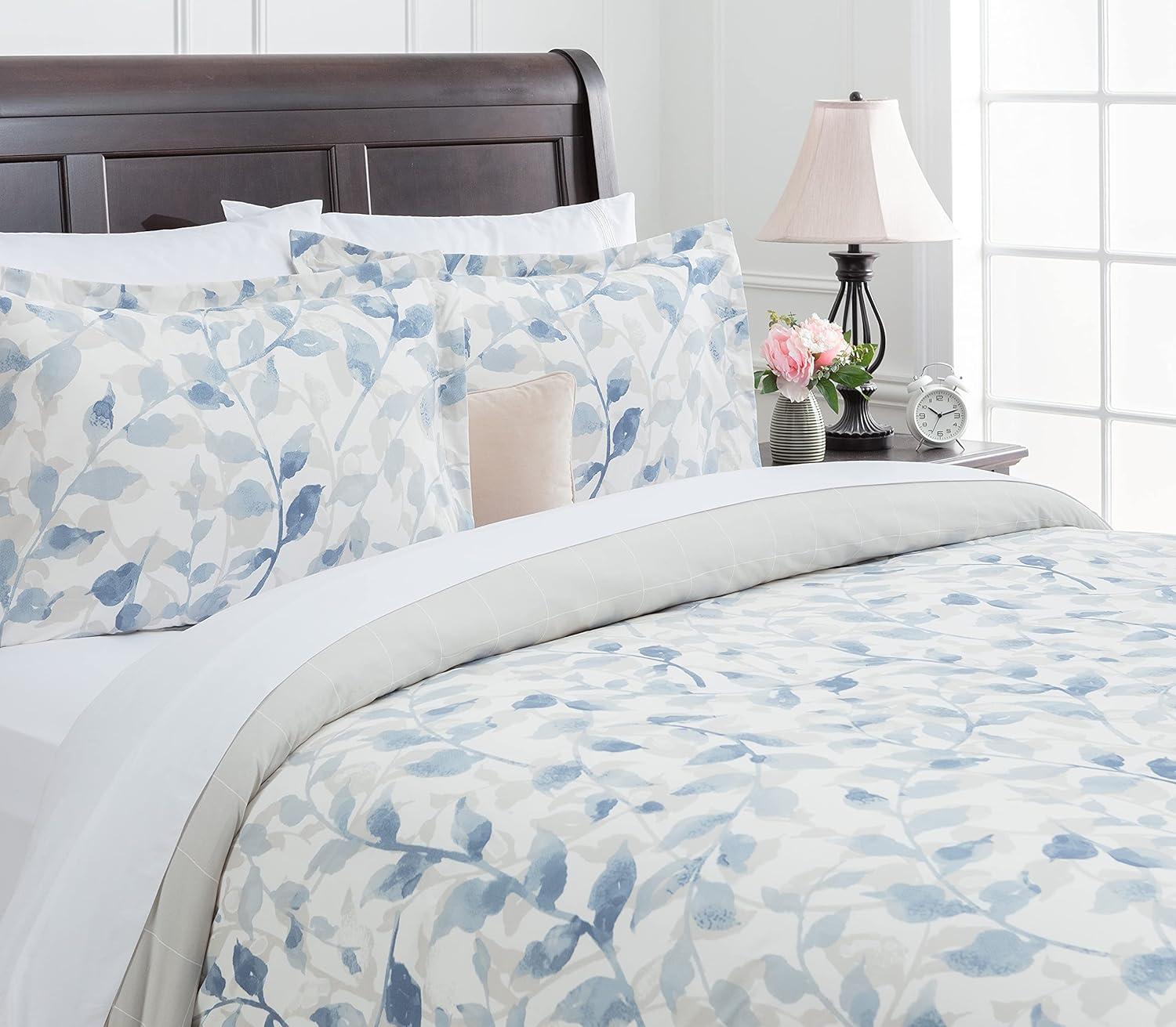 Chanasya Layered Leaf Duvet Twill Floral Duvet Cover Set