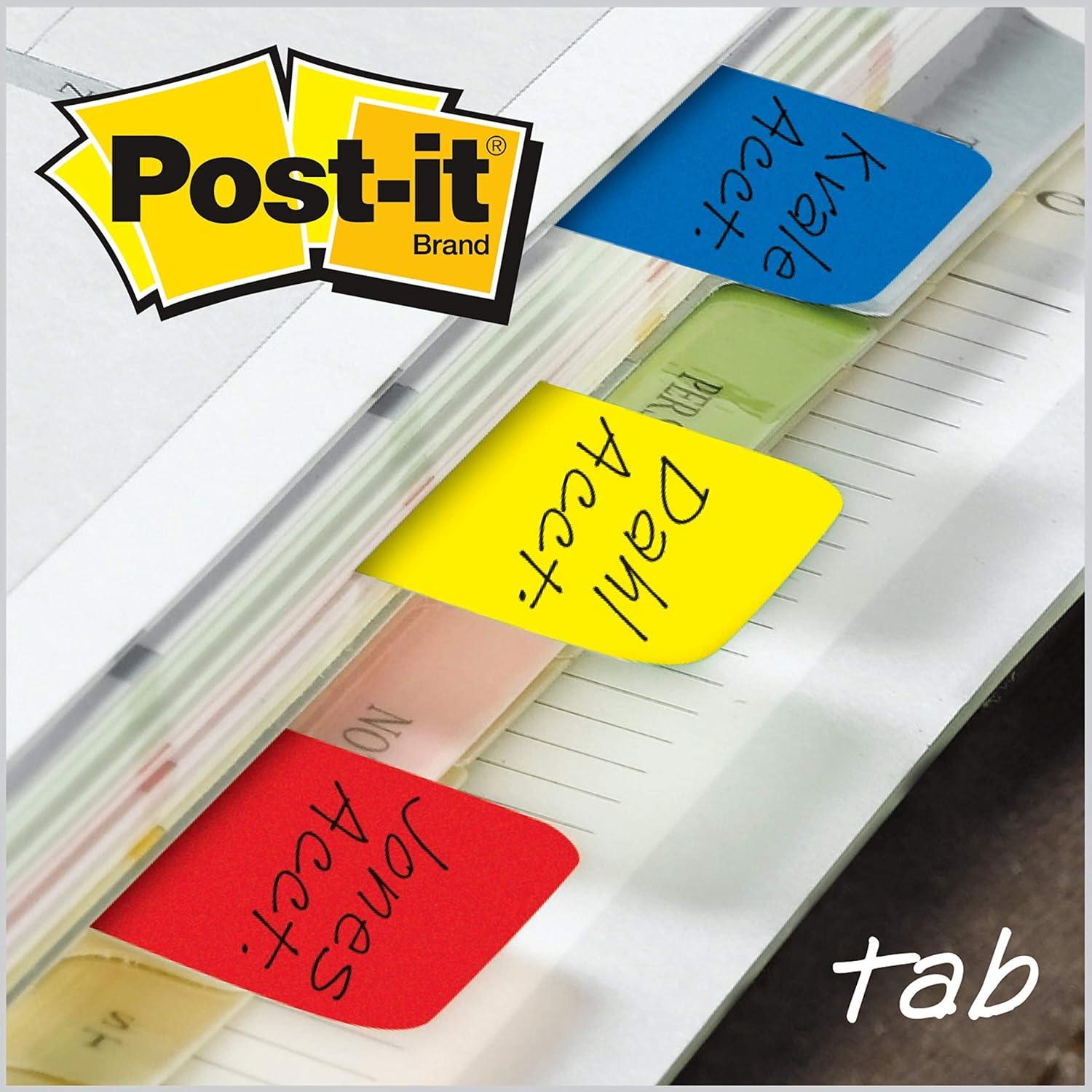 Red, Yellow, Blue 1-Inch Post-it Durable Filing Tabs