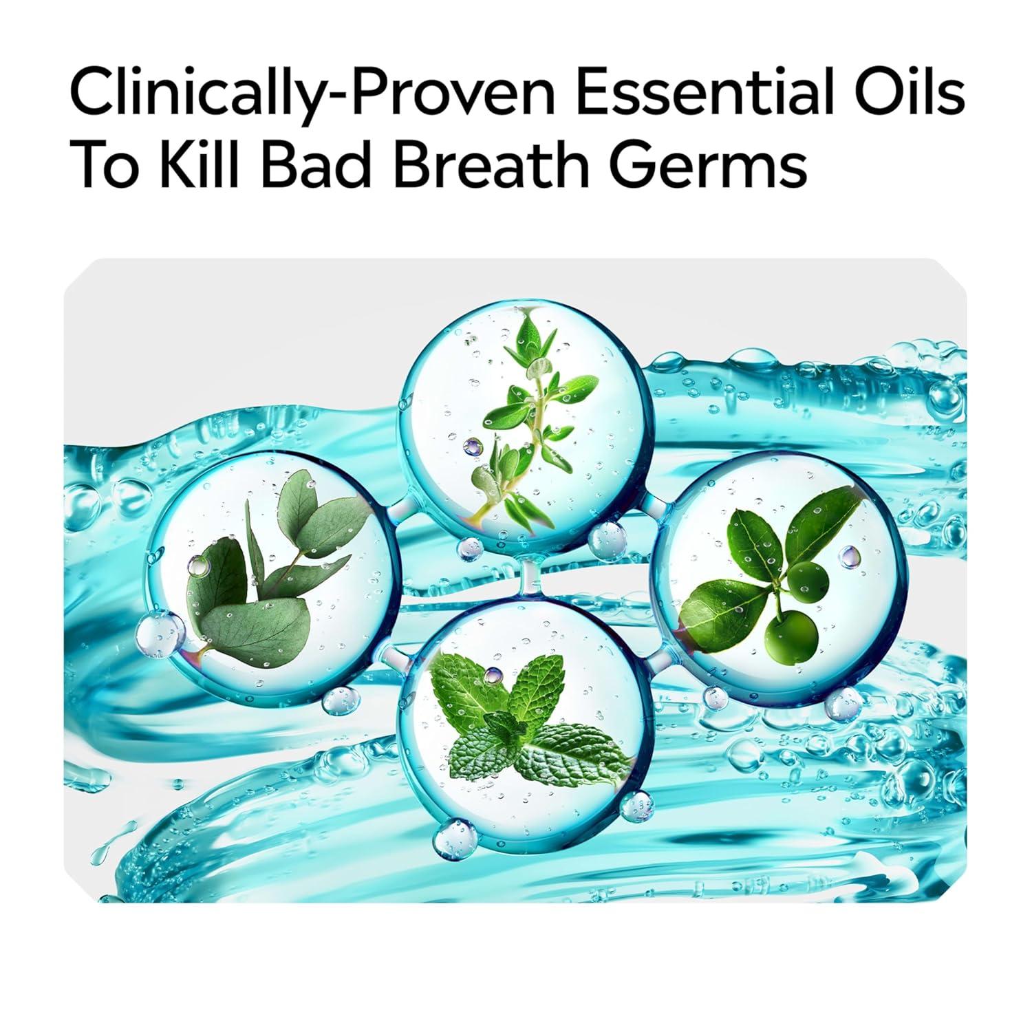 Listerine Zero Alcohol Antiseptic Mouthwash for Bad Breath and Plaque - Cool Mint - 33.8 fl oz