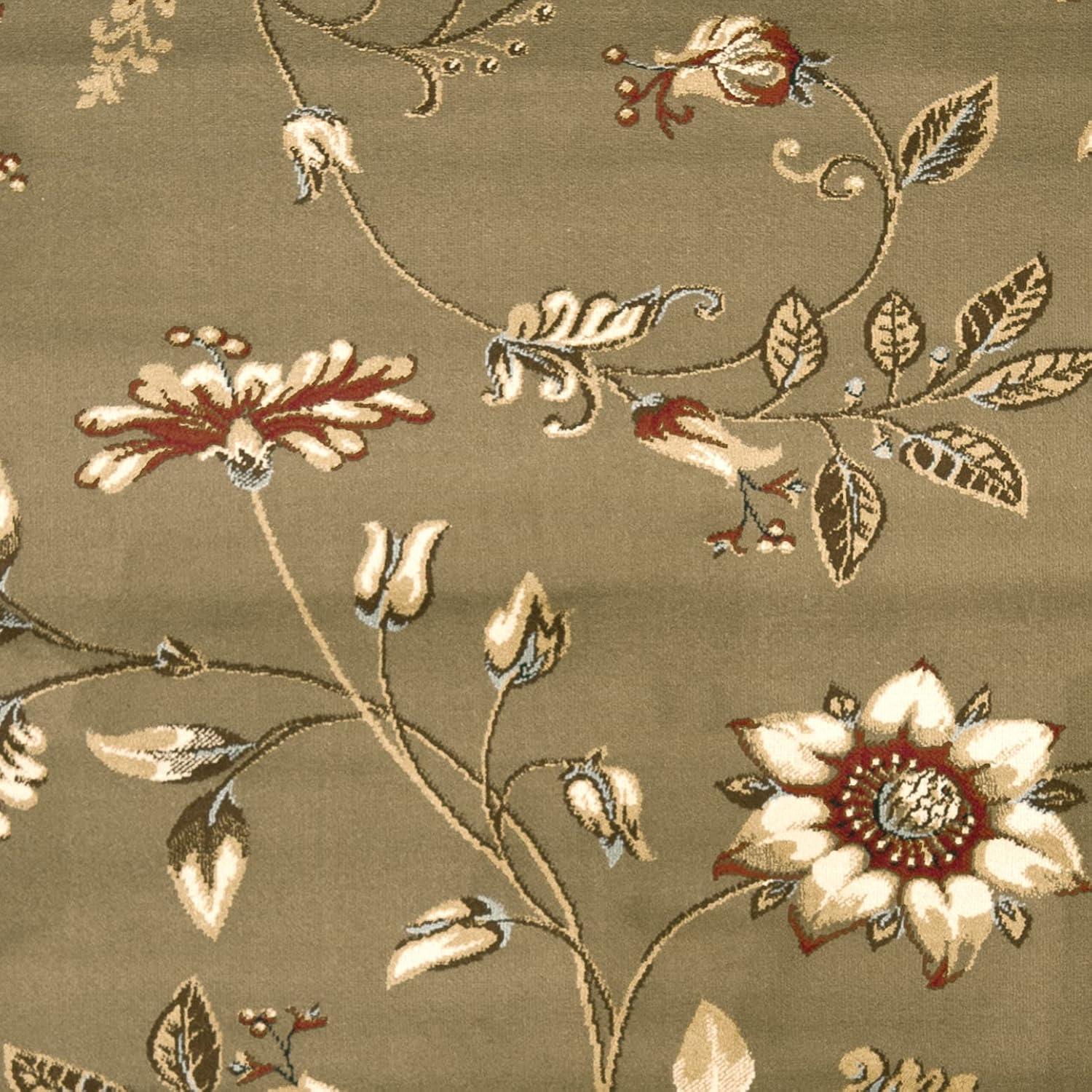 Lyndhurst LNH552 Power Loomed Area Rug - Green/Multi - 5'3"x7'6" - Safavieh