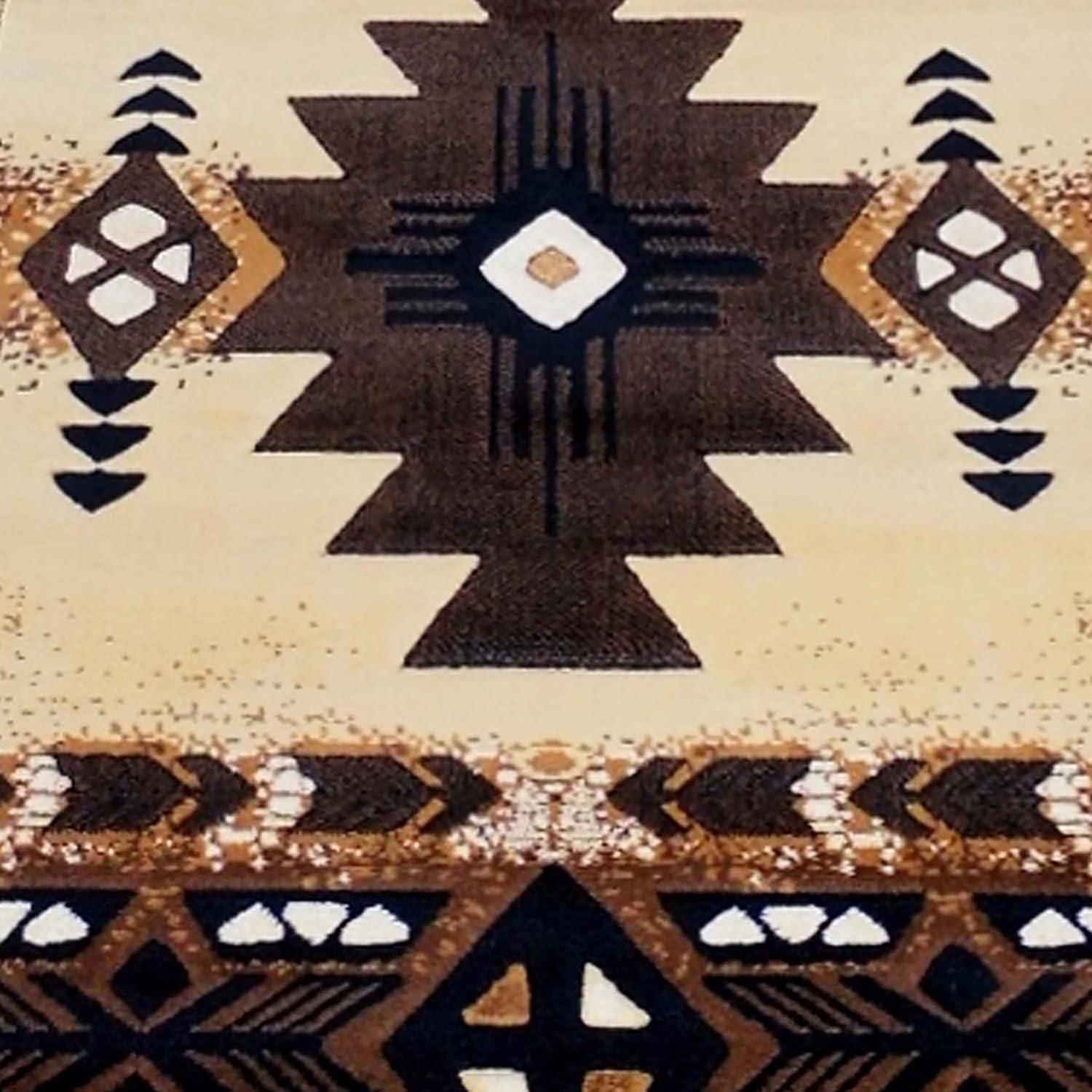 Flash Furniture Mohave Rectangular Southwestern Black, Beige, Brown Area Rug, 3' x 16'