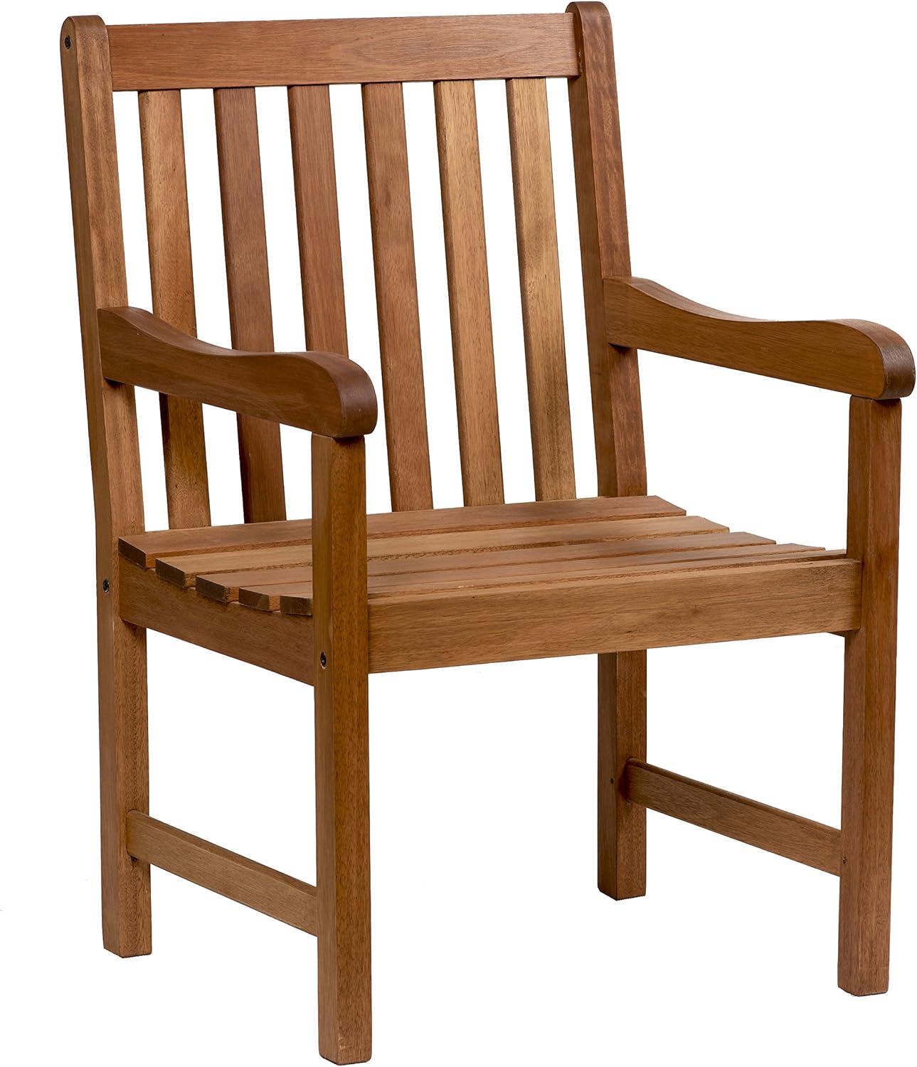 Milano Lightweight Solid Eucalyptus Wood Patio Dining Chair