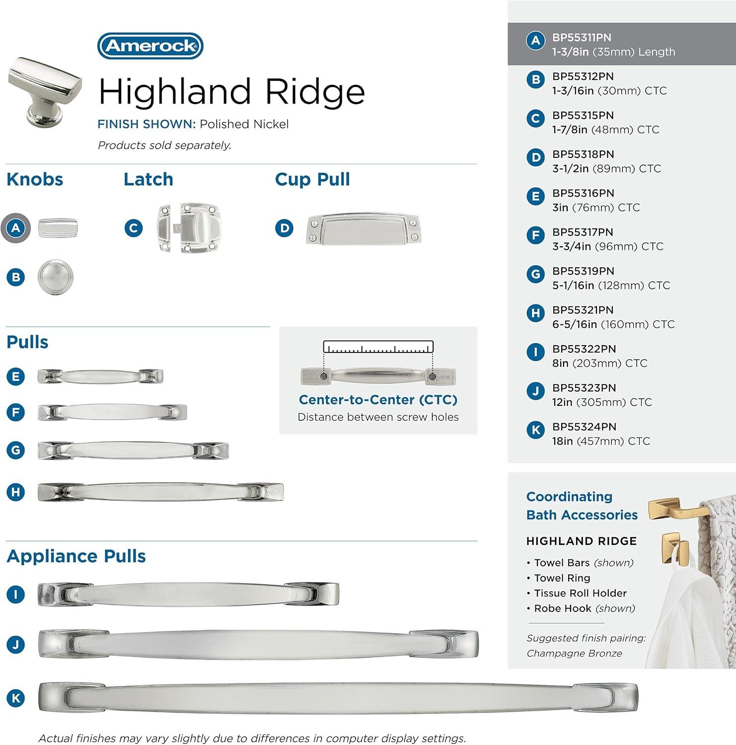 Amerock Highland Ridge Cabinet or Furniture Knob