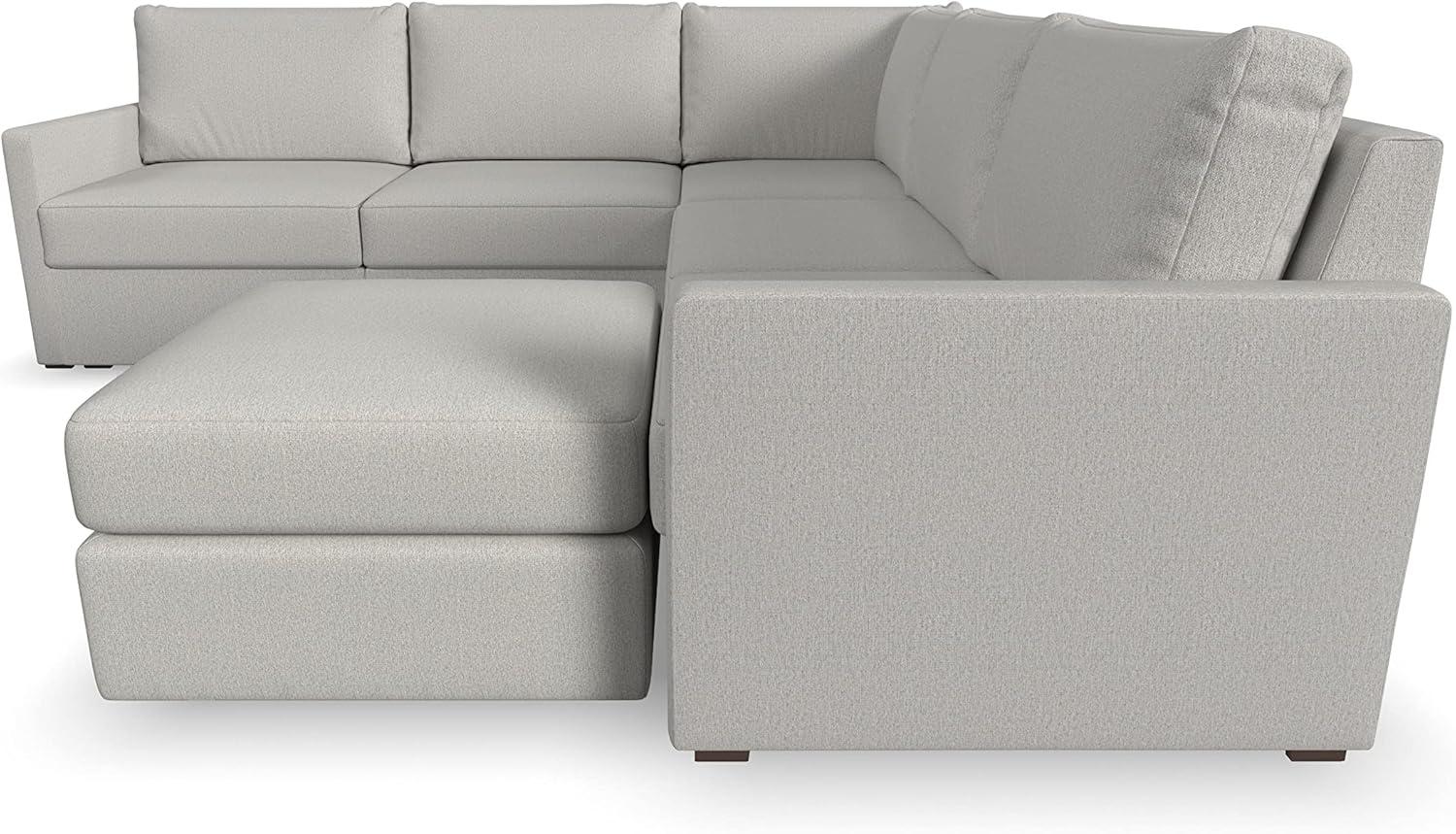 Flex 5 - Piece Upholstered Modular Sectional with Bumper Ottoman