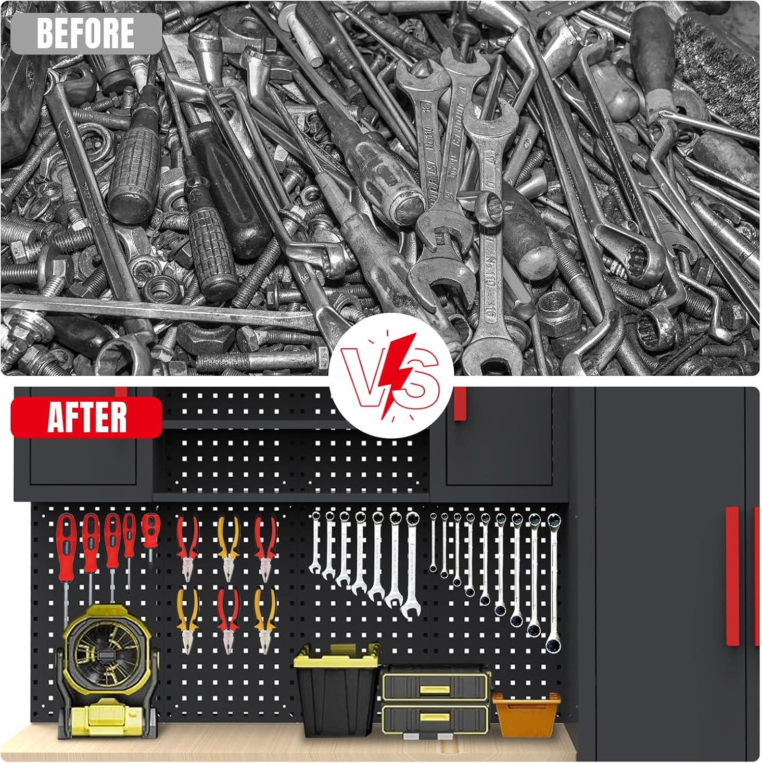 WFX Utility™ WFX Utility™ 6pcs Garage Cabinets And Storage System Set With Pegboard & Rubber Wood Worktop