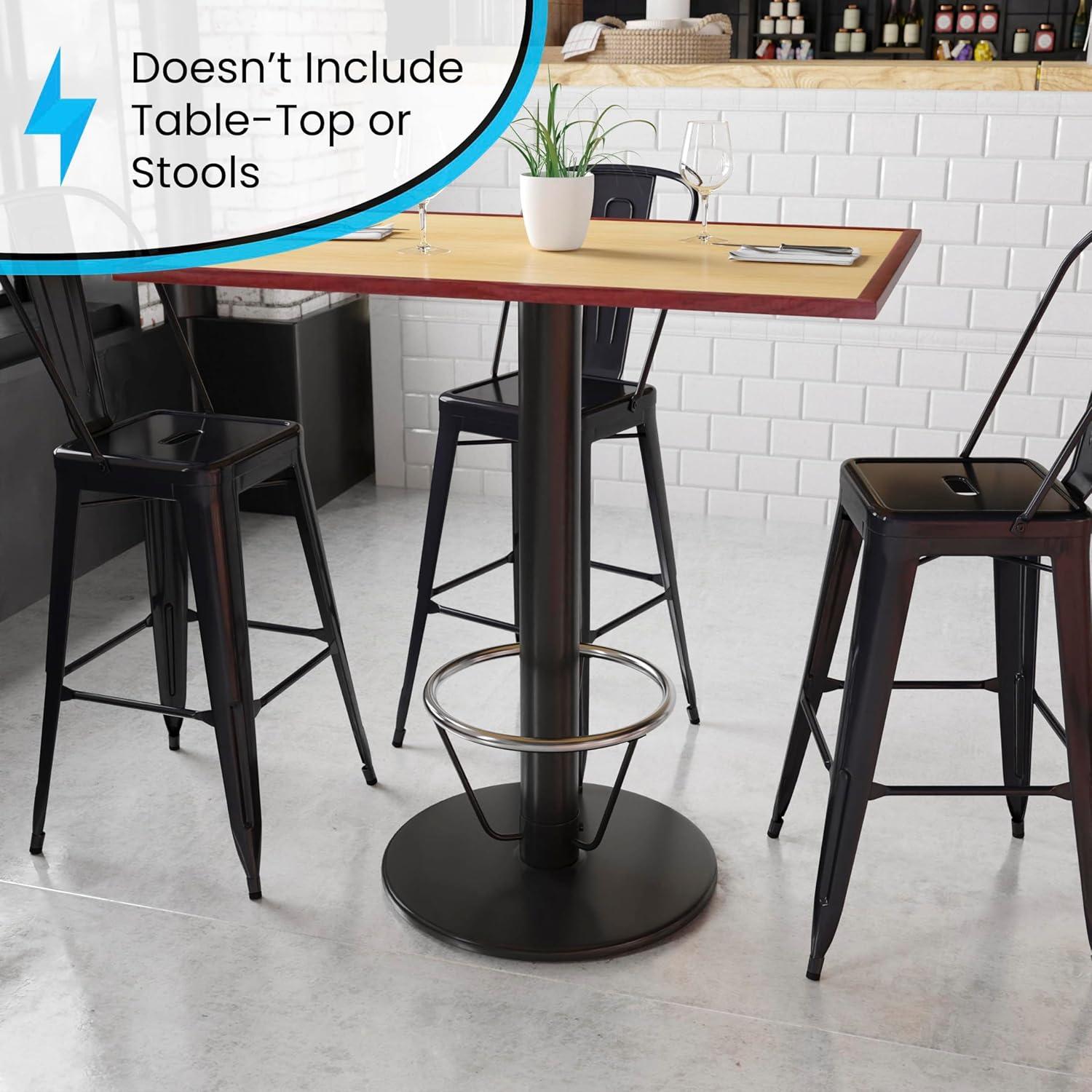 Flash Furniture Beverly 24" Round Restaurant Table Base with 4" Dia. Bar Height Column and Foot Ring