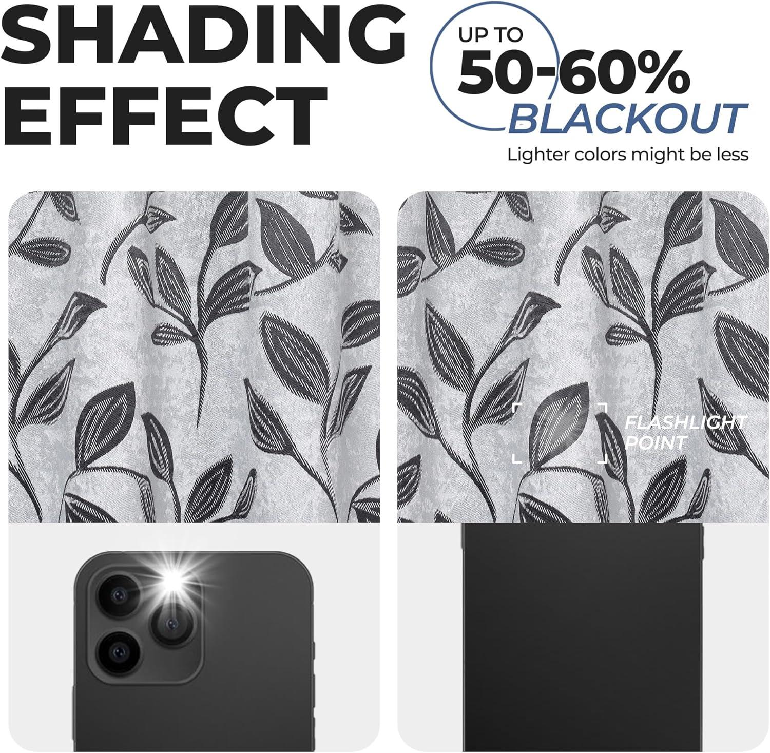 Superior Modern Bohemian Leaves Polyester Machine Washable Room Darkening Blackout Curtains by Superior (Set of 2)