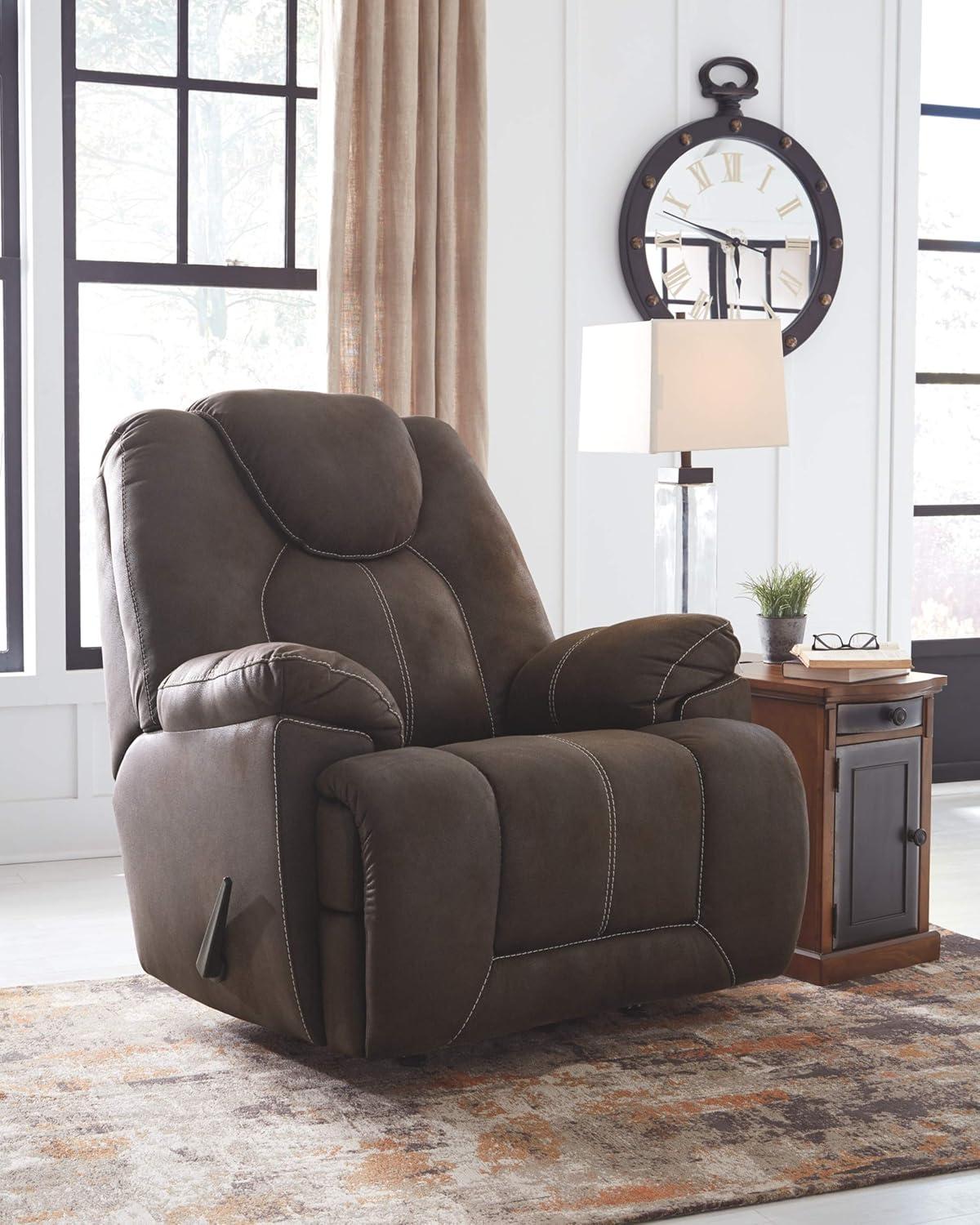 Signature Design by Ashley Warrior Fortress Rocker Recliner in Coffee