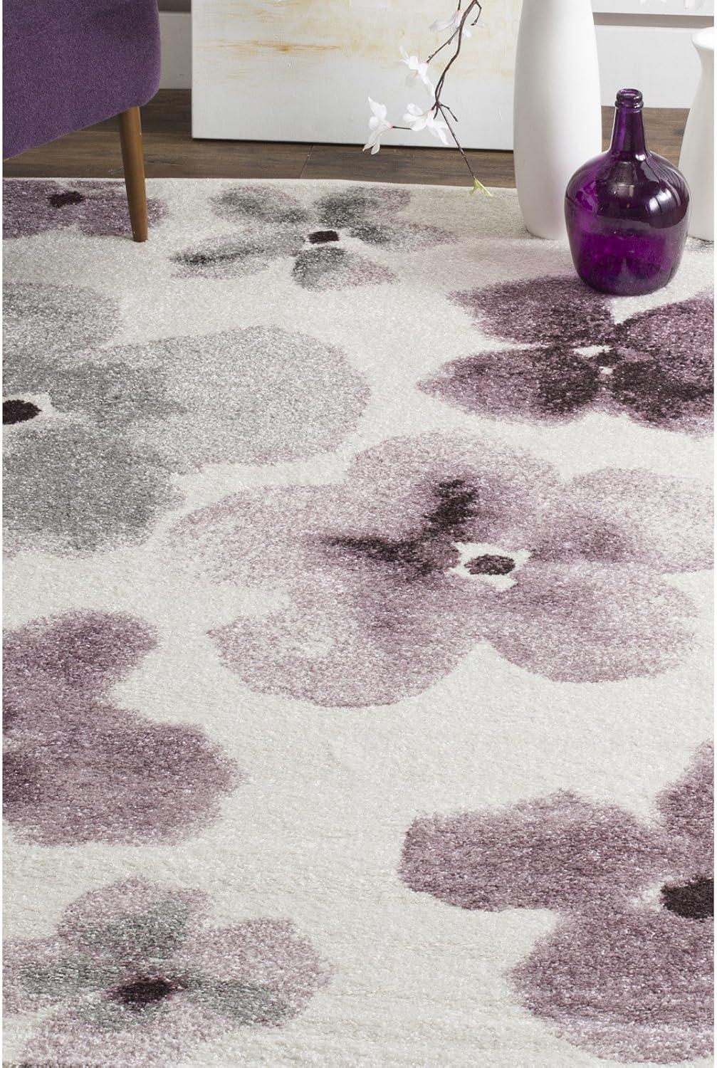 Adirondack ADR123 Power Loomed Area Rug - Ivory/Purple - 5'1"x7'6" - Safavieh.