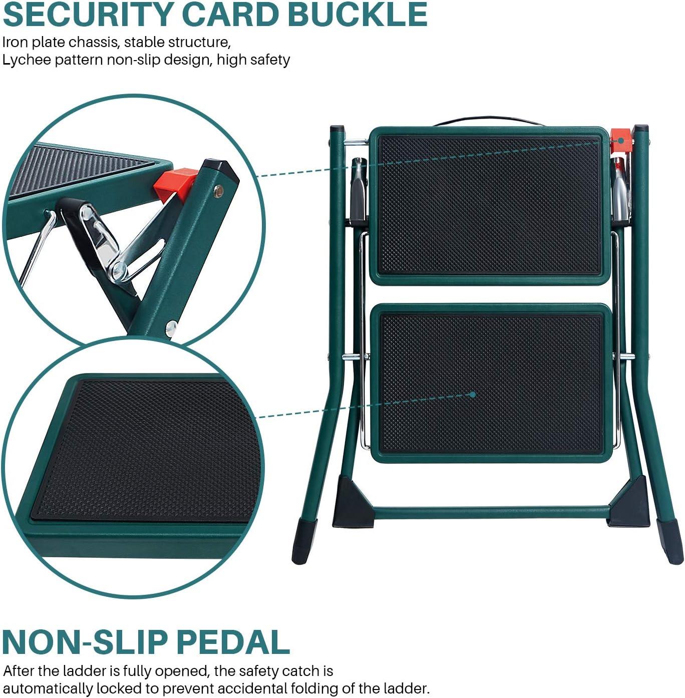 Delxo 3 - Step Steel Lightweight Folding Step Ladder