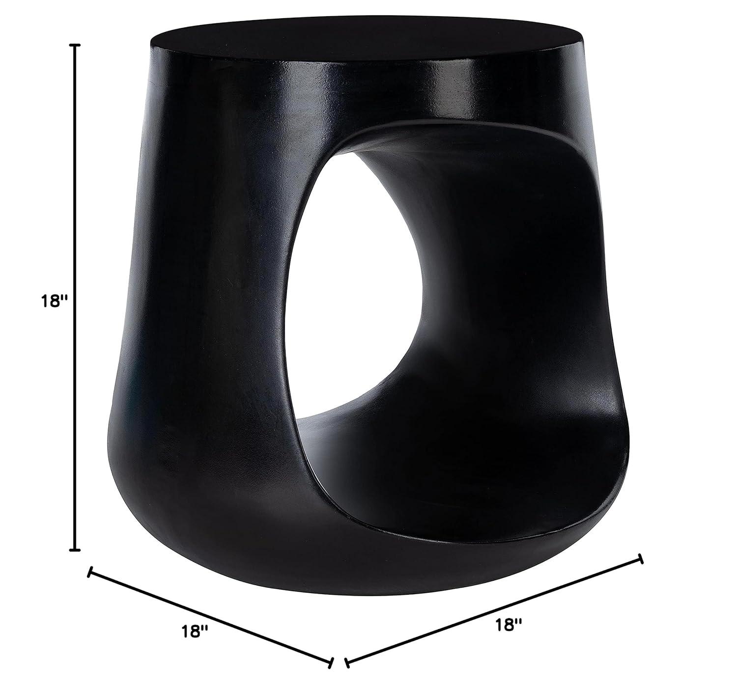 Vikki Concrete Accent Stool - Indoor/Outdoor - VNN1040 - Black - Safavieh