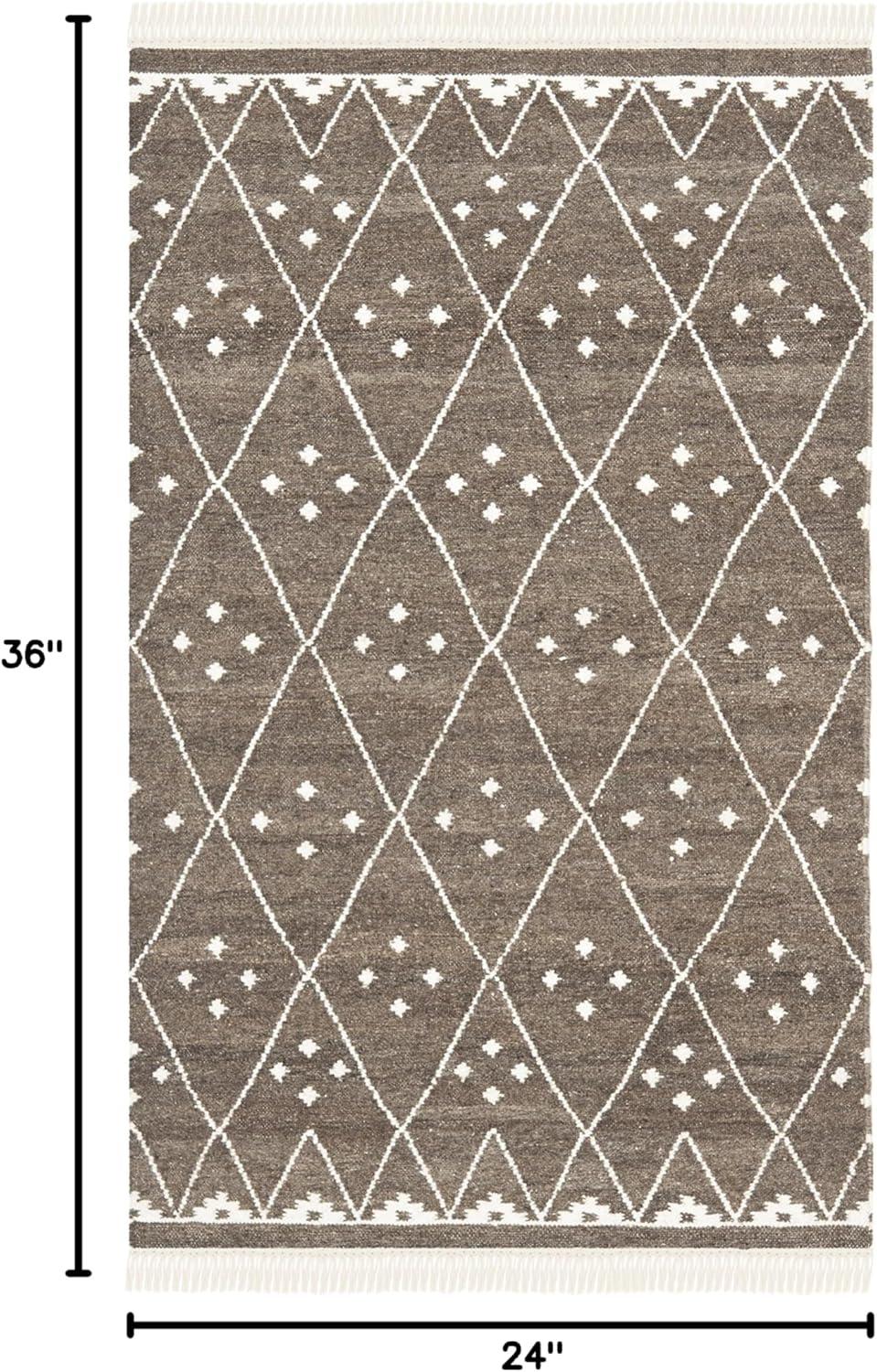Natural Kilim NKM316 Hand Woven Accent Rug - Brown/Ivory - 2'x3' - Safavieh.
