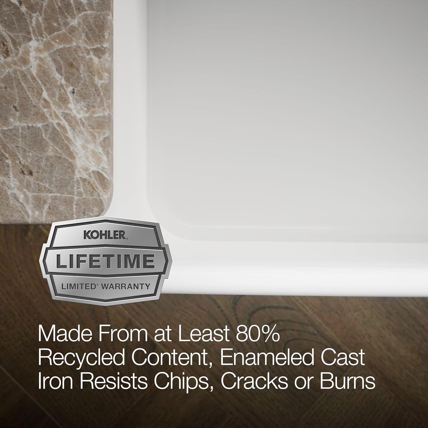 Ironridge 34" Undermount Single-Bowl Farmhouse Cast Iron Kitchen Sink with Apron Front