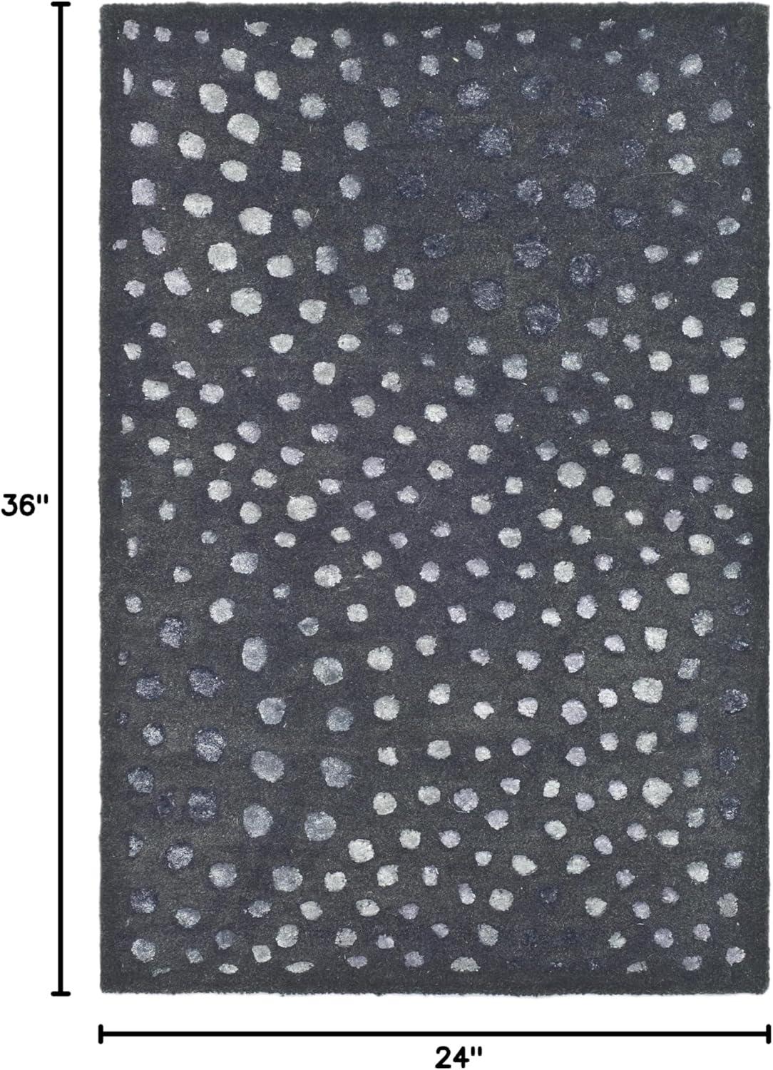 SAFAVIEH Soho Andrew Polka Dots Wool Area Rug, Dark Grey, 2' x 3'