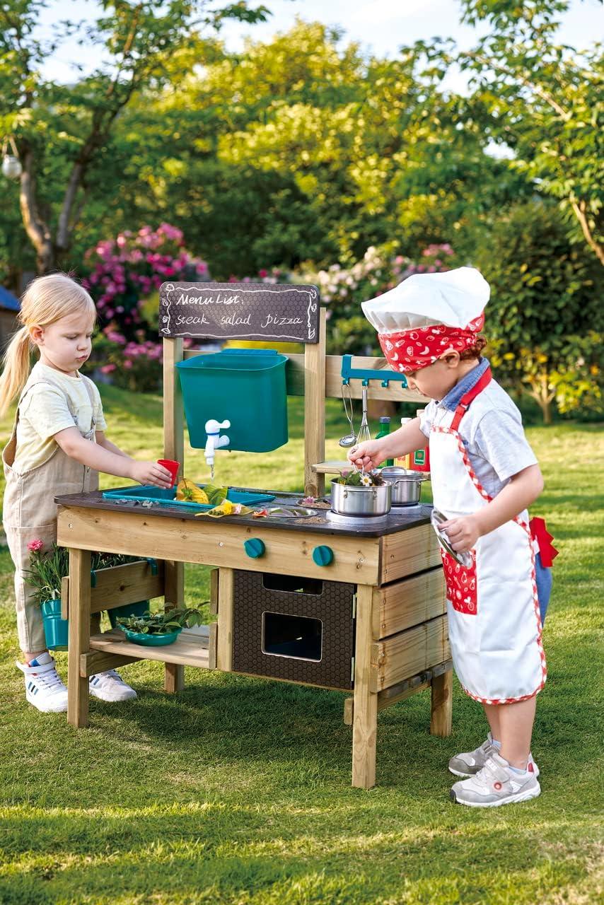 Hape Wood & Stainless Steel Outdoor Play Kitchen With Accessories