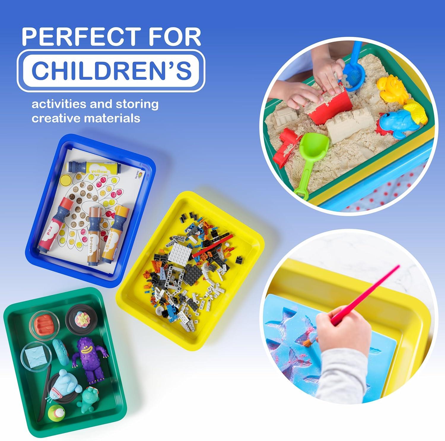 Set of 8 Multicolor Plastic Kids Activity Trays