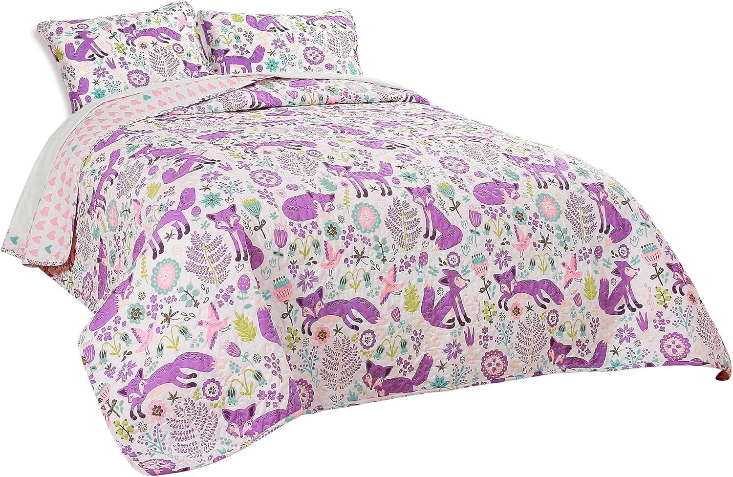 Lush Decor Microfiber Reversible Traditional 4 Piece Quilt Set