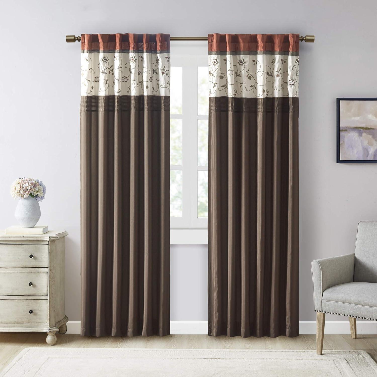 Madison Park Serene Embroidered Curtain Panel
