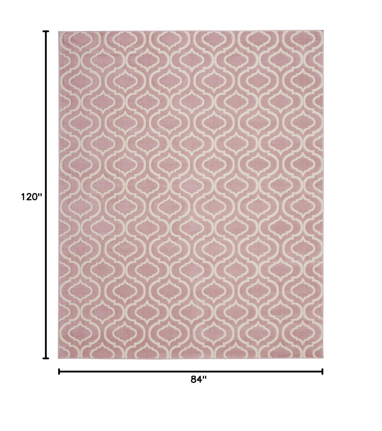 Nourison Jubilant Modern Moroccan Pink 7' x 10' Area Rug, (7' x 10')