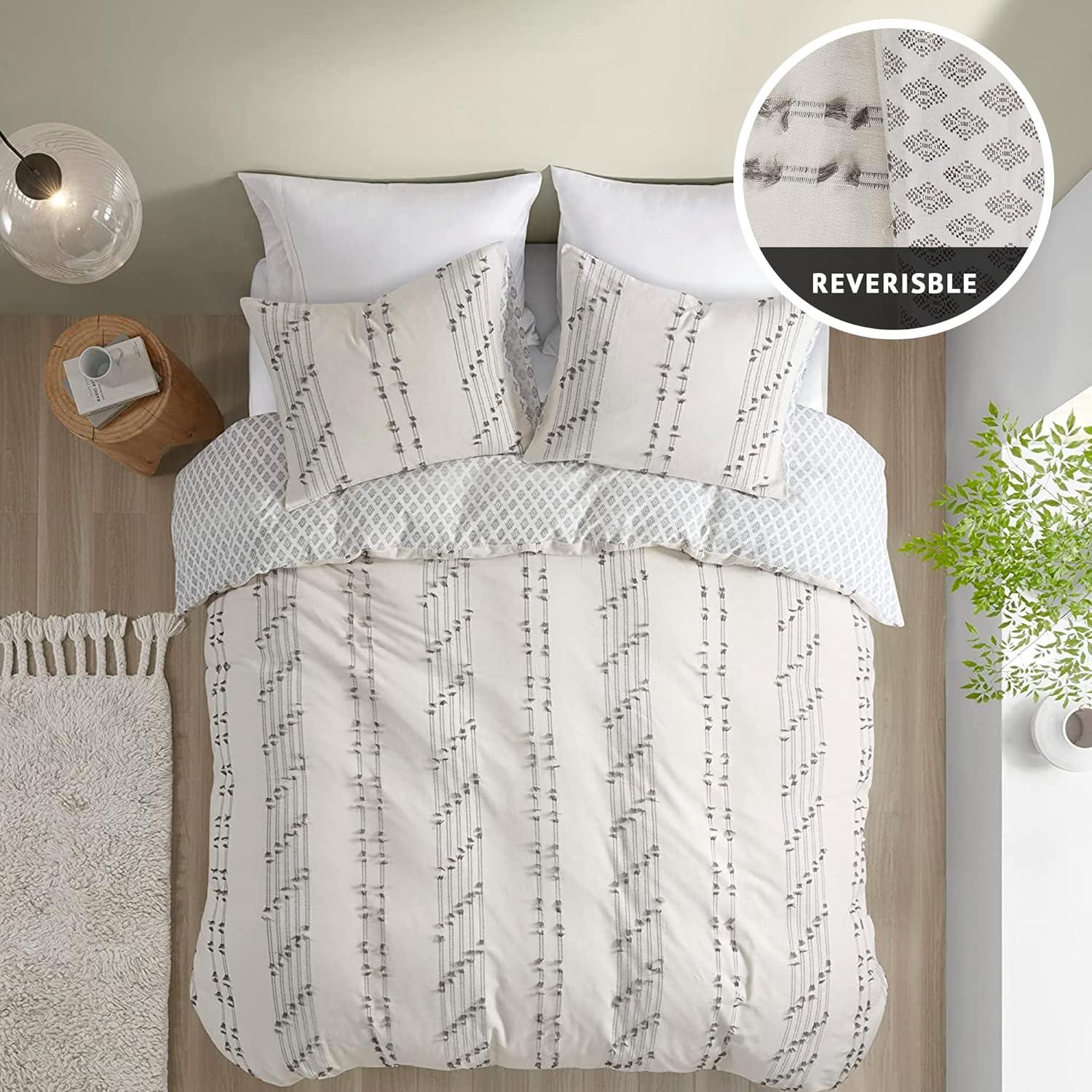 INK+IVY 3 Piece Cotton Jacquard Bedding Set