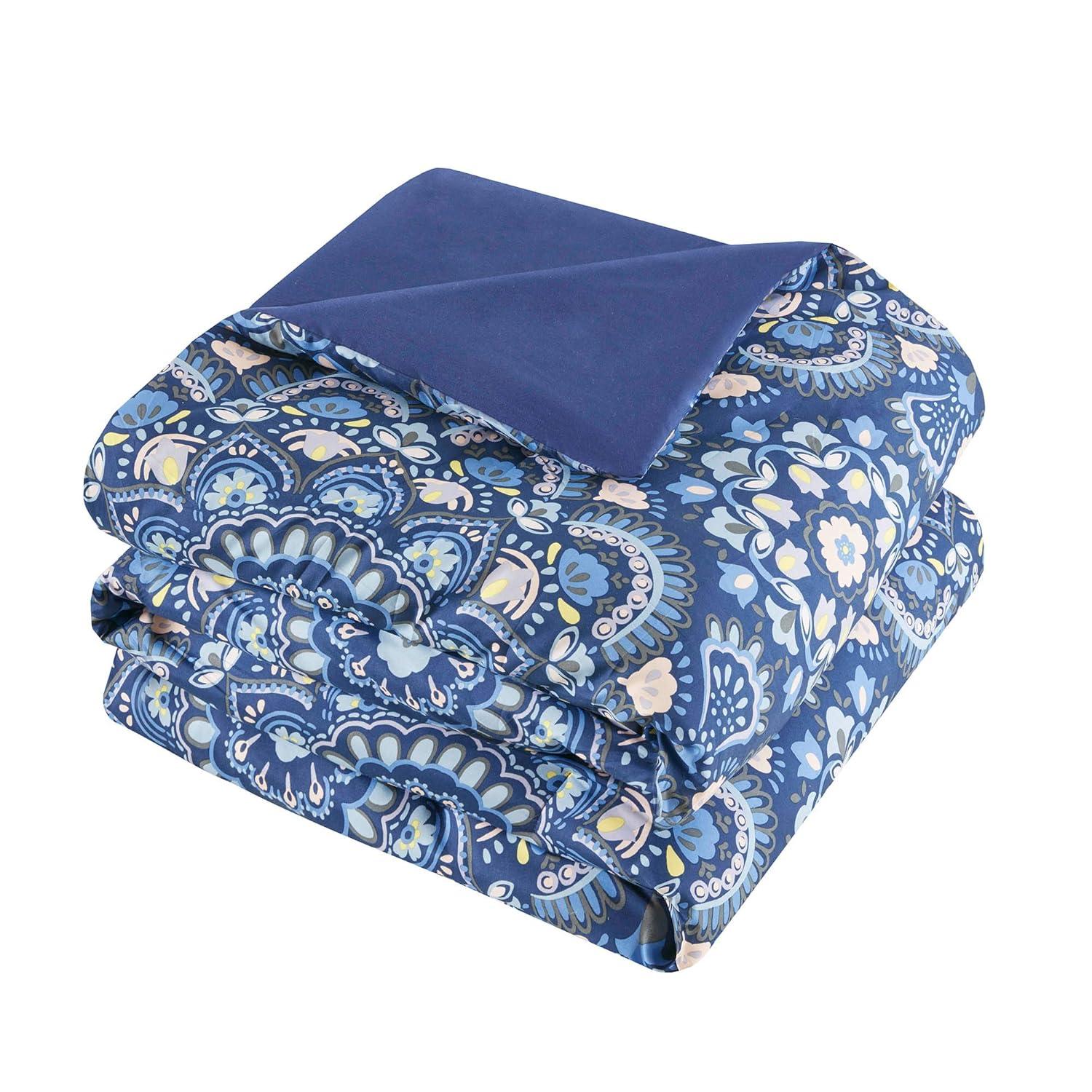 Regency Heights Queen Size Comforter Set, 9-Piece Bed in a Bag Queen, Navy Blue Bedding Comforter Set with Comforter, Flat Sheets, Fitted Sheets with Side Pockets