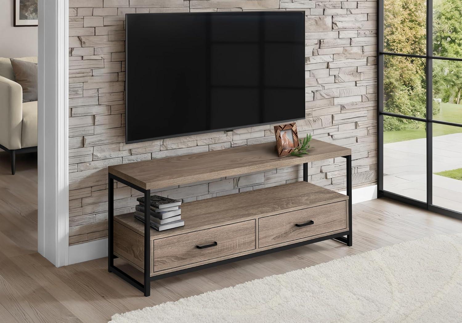Ophelia & Co. Tv Stand, 48 Inch, Console, Media Entertainment Center, Storage Drawers, Living Room, Bedroom, Laminate, Metal, Contemporary, Modern