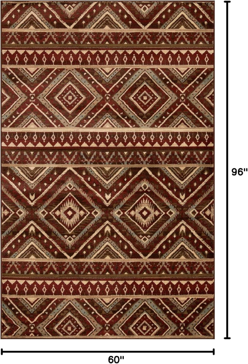 Superior Modern, Farmhouse, Rustic, Traditional Geometric Medallion Area Rug, 5' x 8'